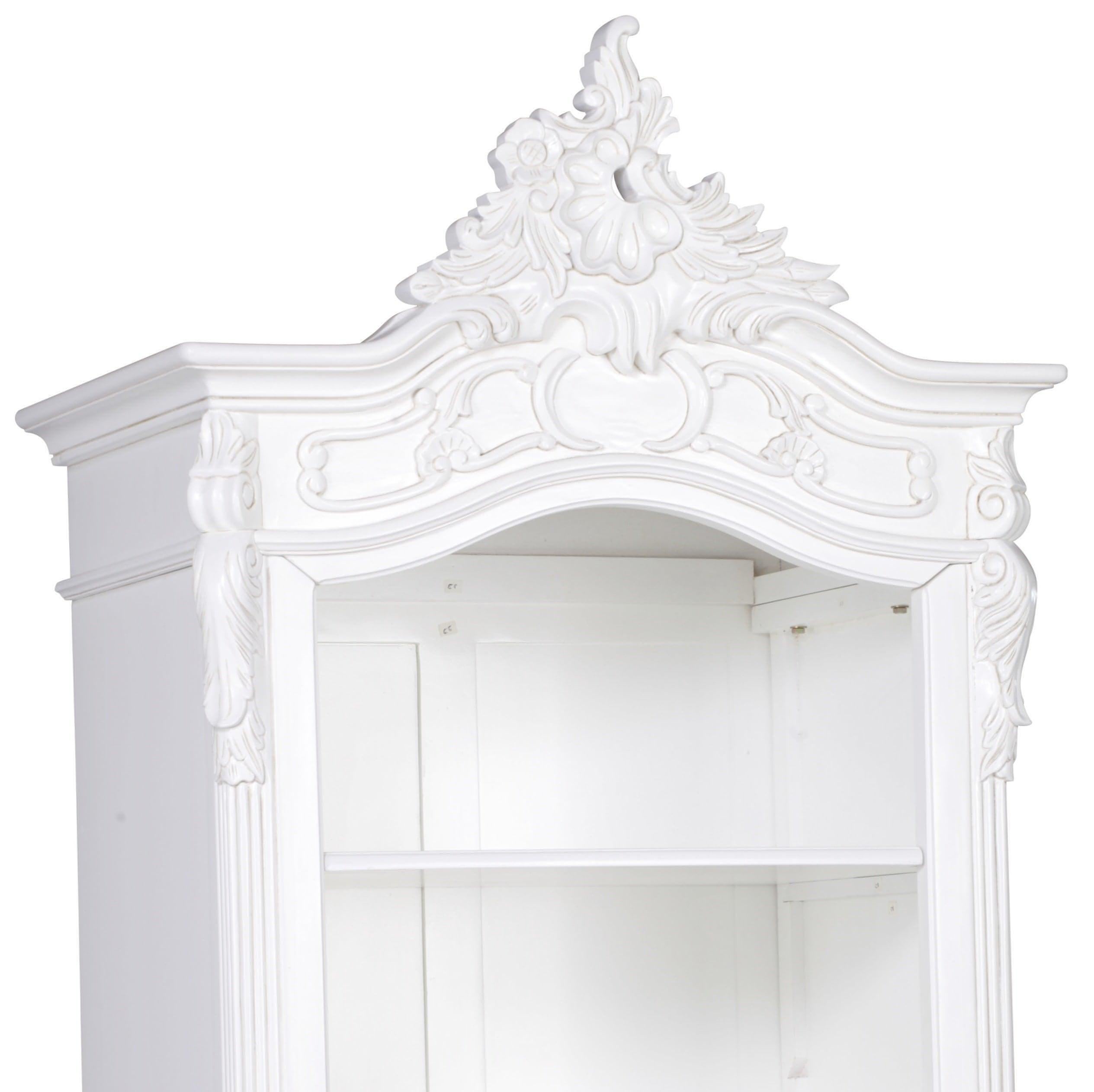 White Carved Bookcase - House of Altair