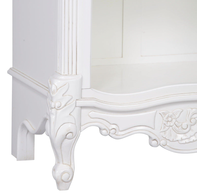 White Carved Bookcase - House of Altair