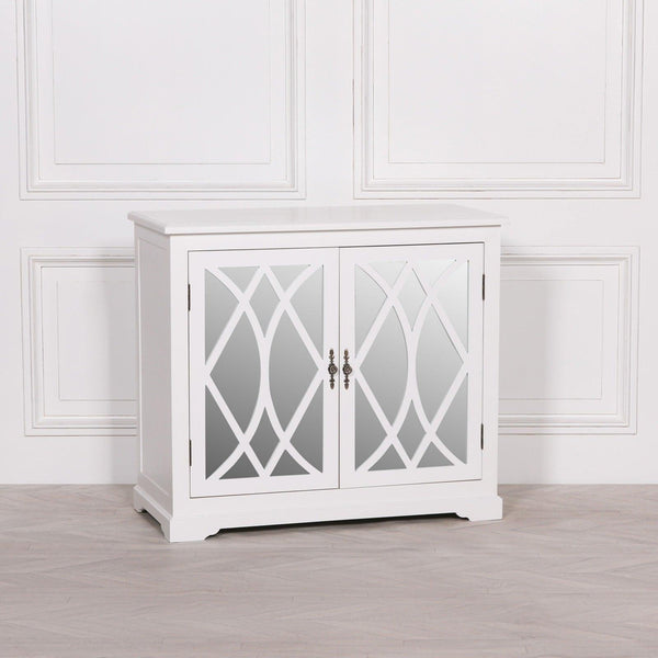 White Mirrored 2 Door Cupboard - House of Altair