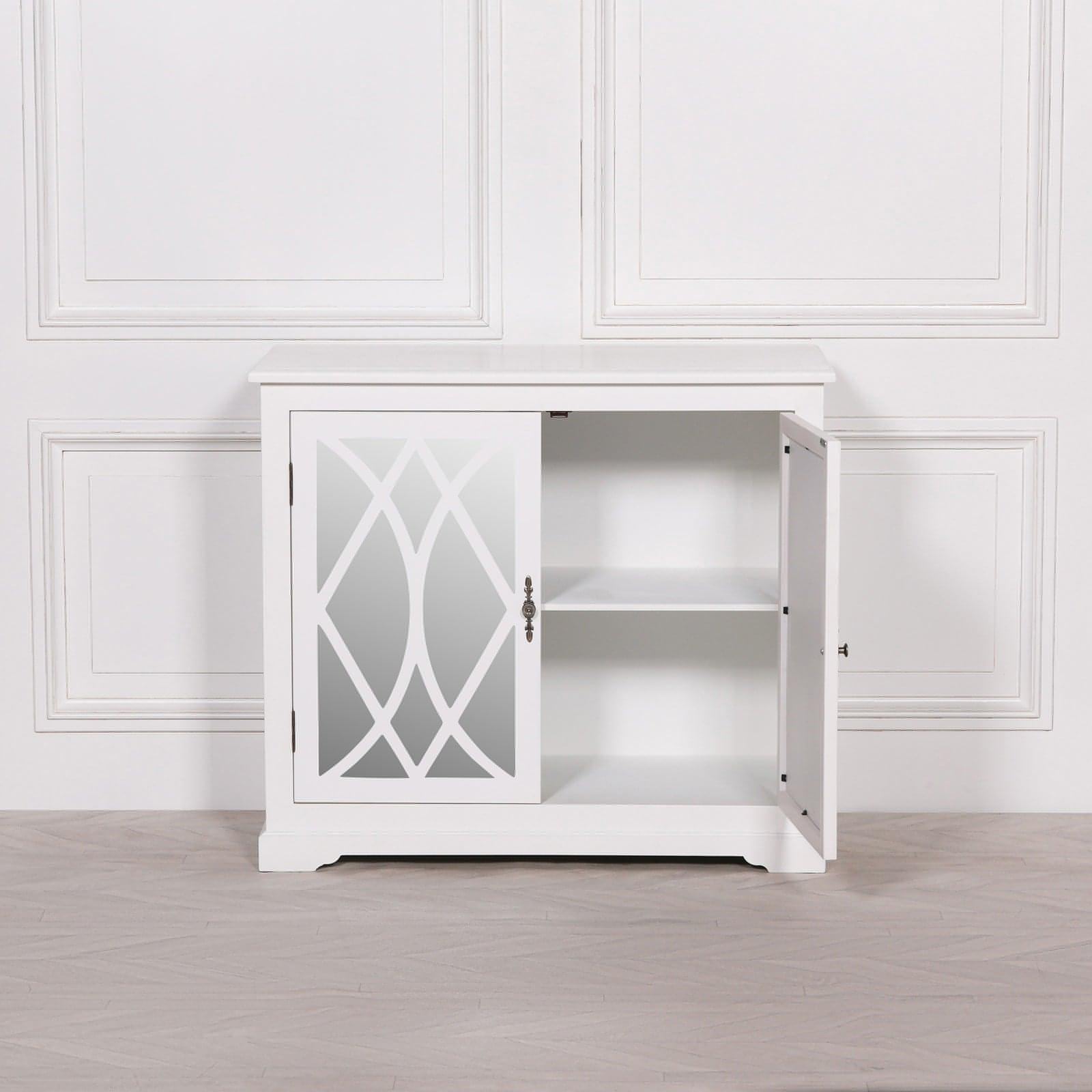 White Mirrored 2 Door Cupboard - House of Altair