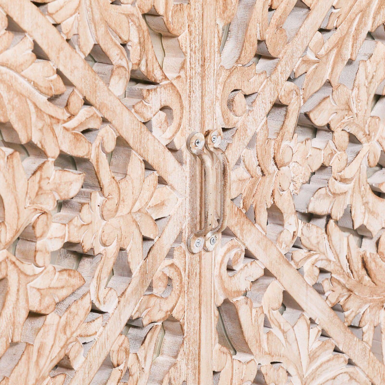 Wooden Ornate Carved Mirror Door Sideboard - House of Altair