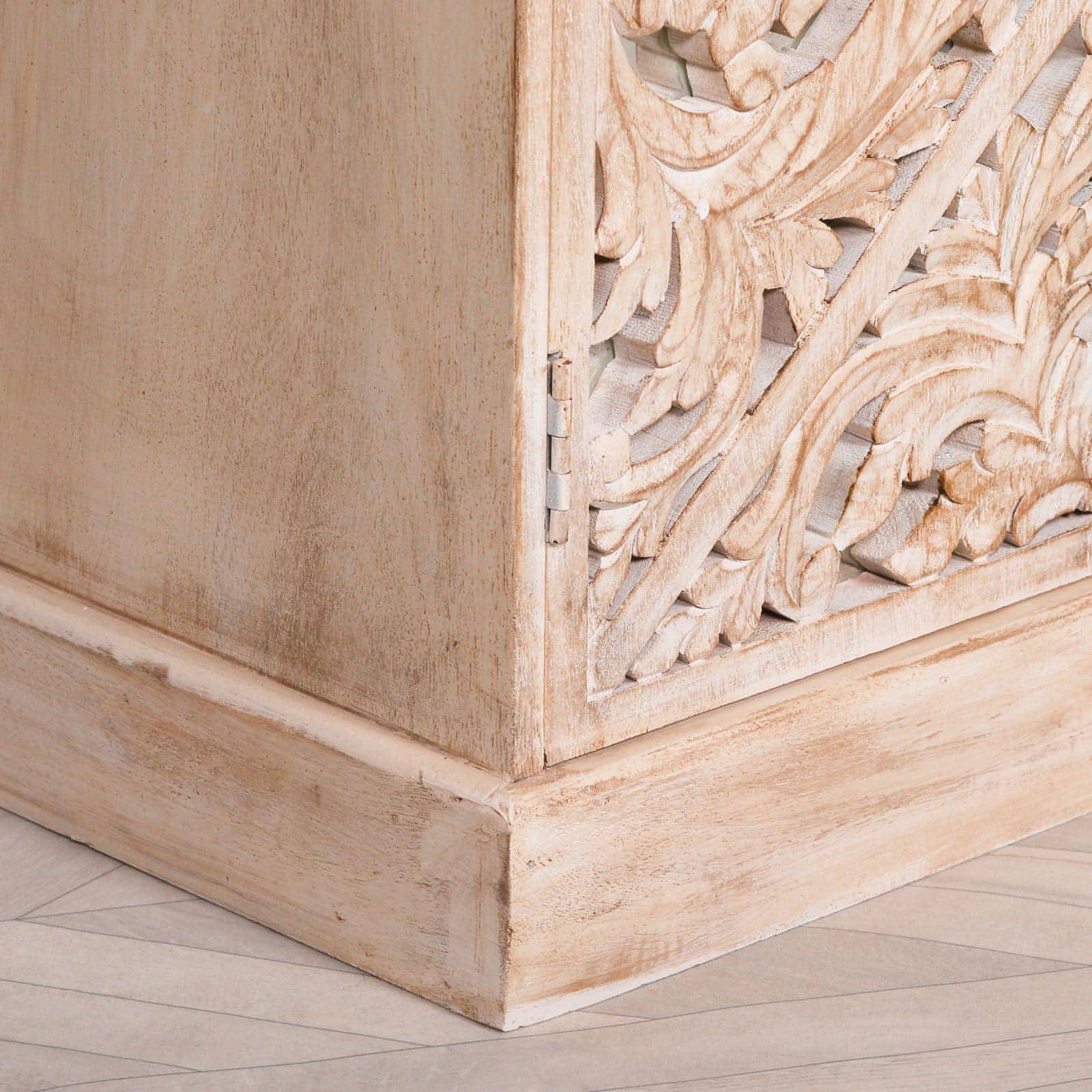 Wooden Ornate Carved Mirror Door Sideboard - House of Altair