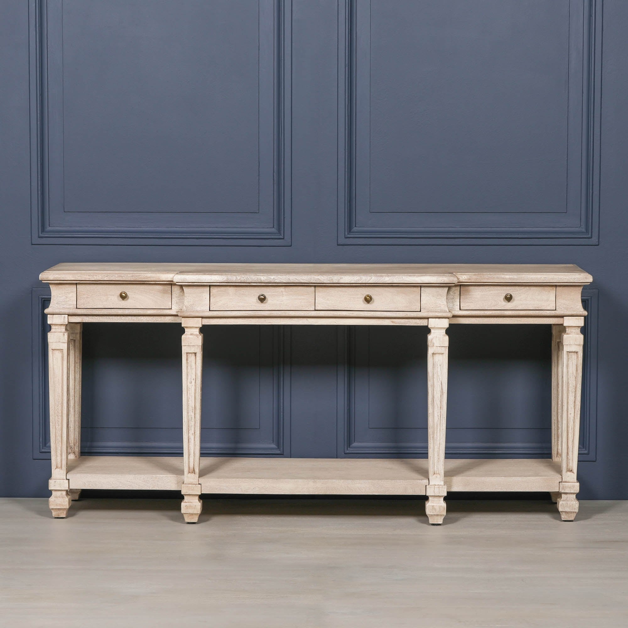 Burford Acacia 4 Drawer Breakfront Console Table 180cm