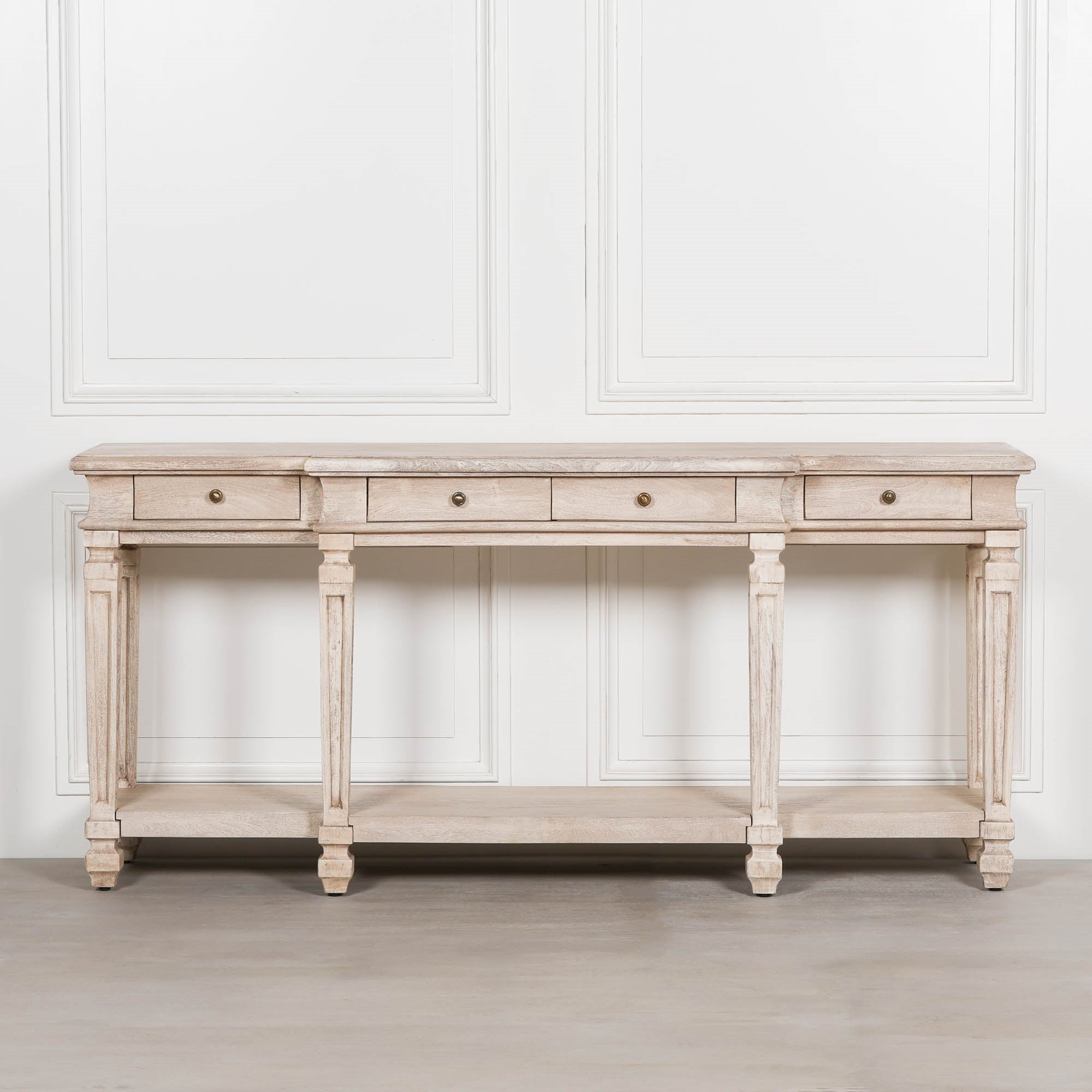 Burford Acacia 4 Drawer Breakfront Console Table 180cm