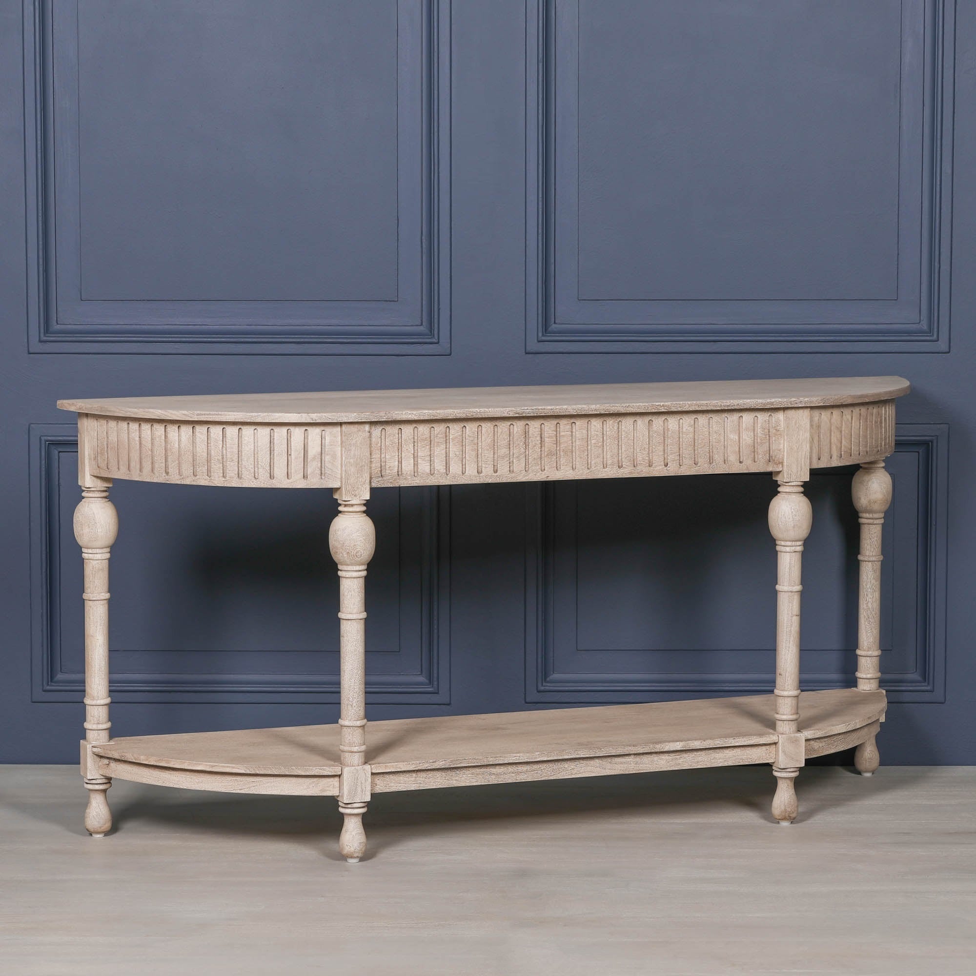 Burwood Acacia Wooden Curved Console 180cm