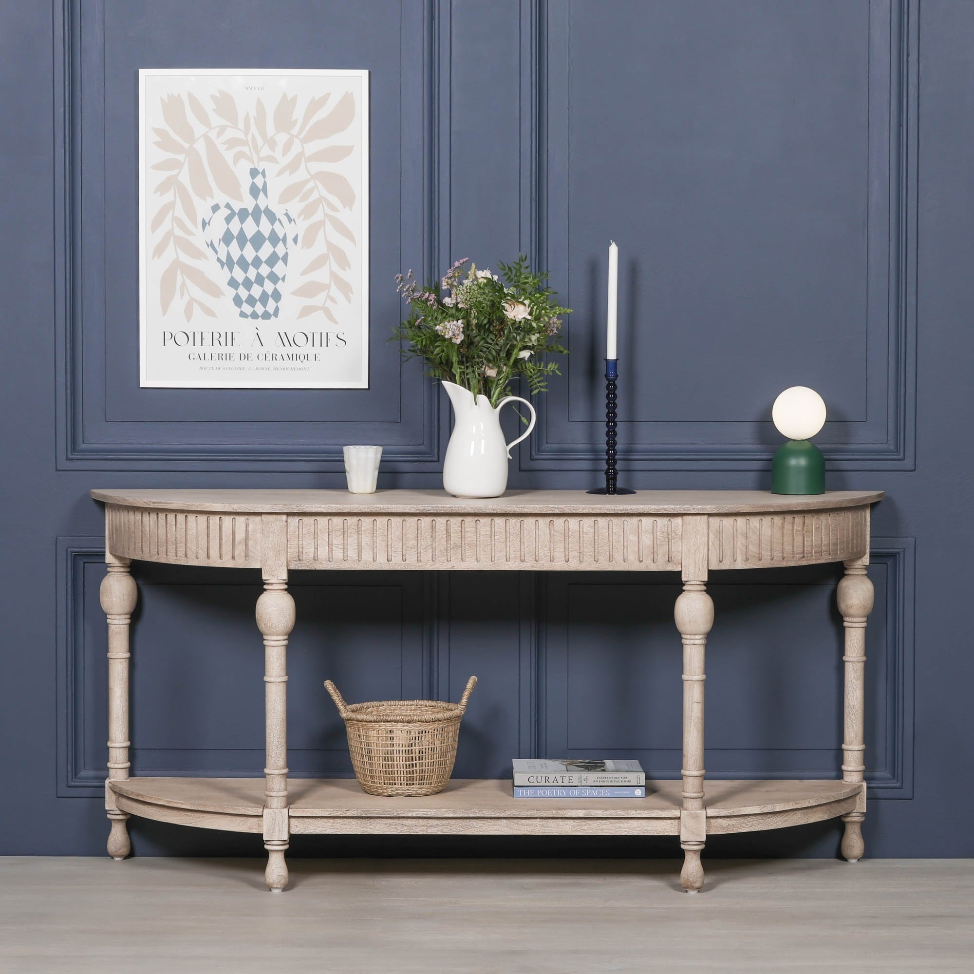 Burwood Acacia Wooden Curved Console 180cm