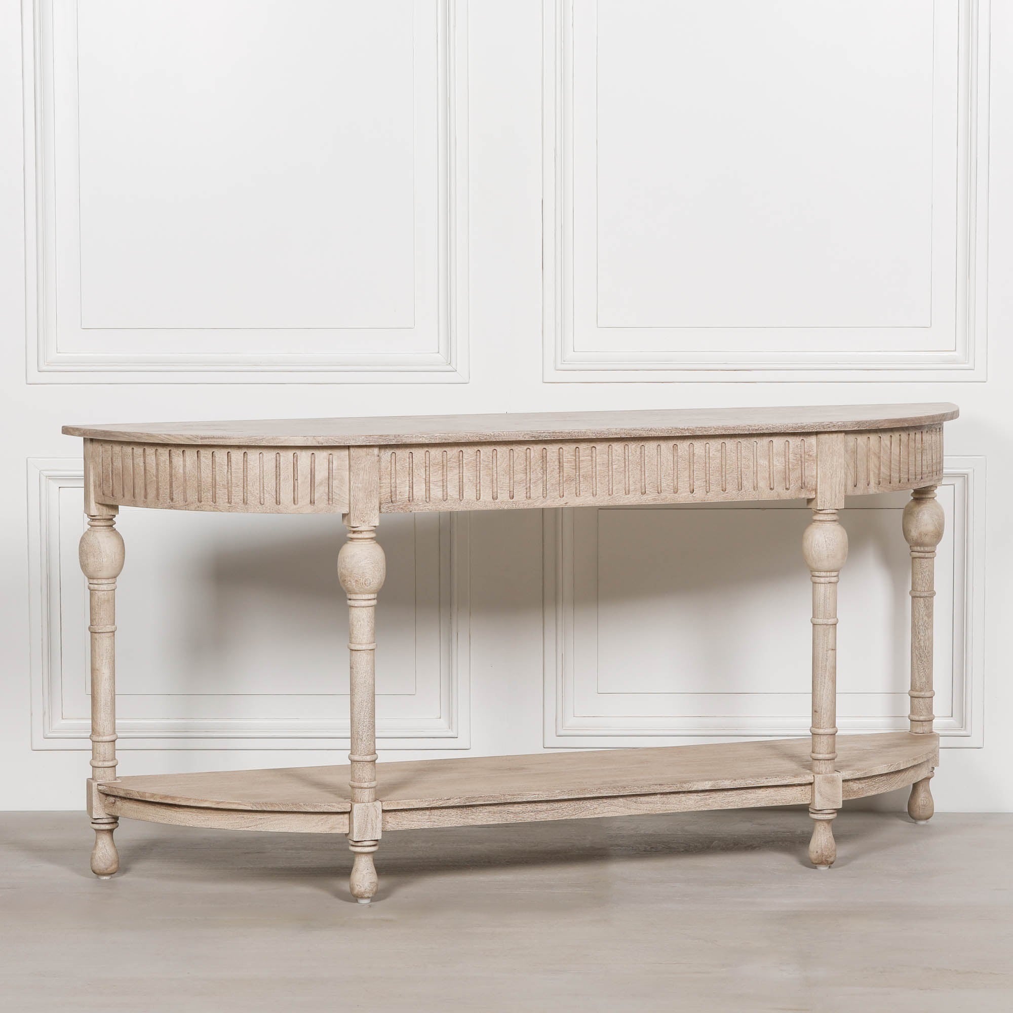 Burwood Acacia Wooden Curved Console 180cm