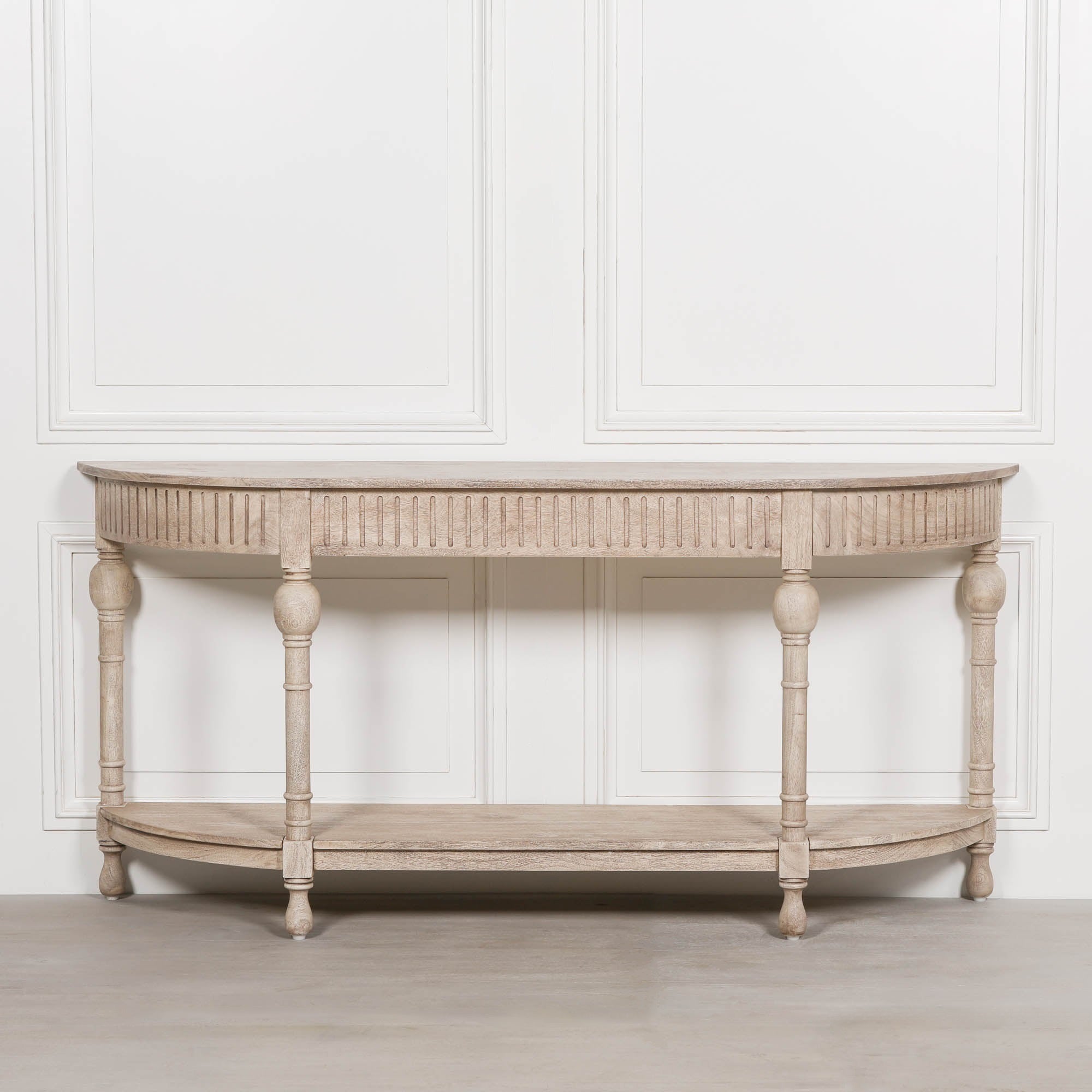 Burwood Acacia Wooden Curved Console 180cm