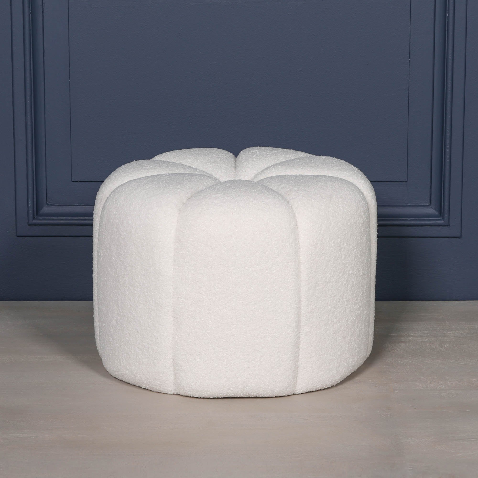 French Boucle Petal Round Stool