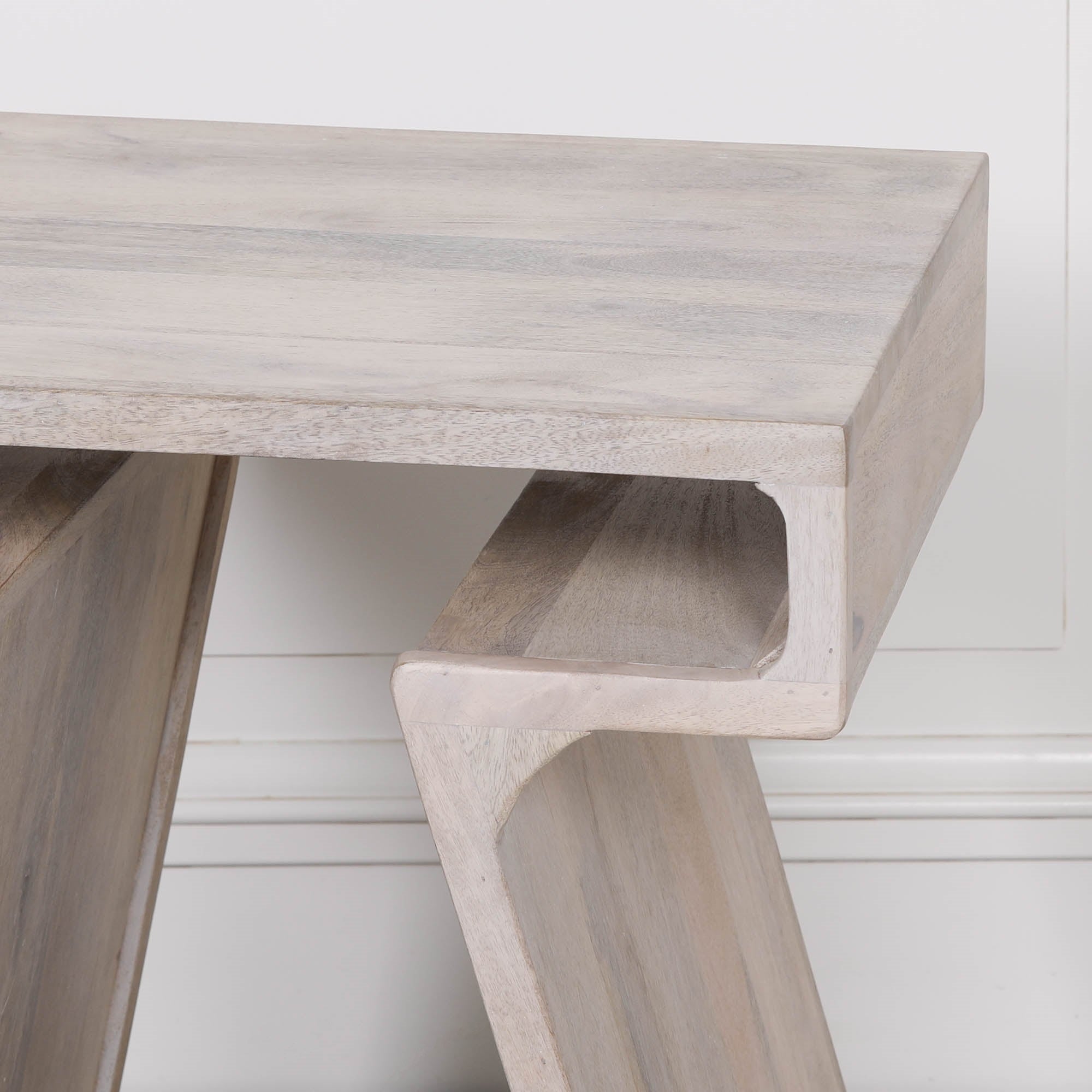 Jigsaw Blanchie Wooden Nesting Side Occasional Table Pair