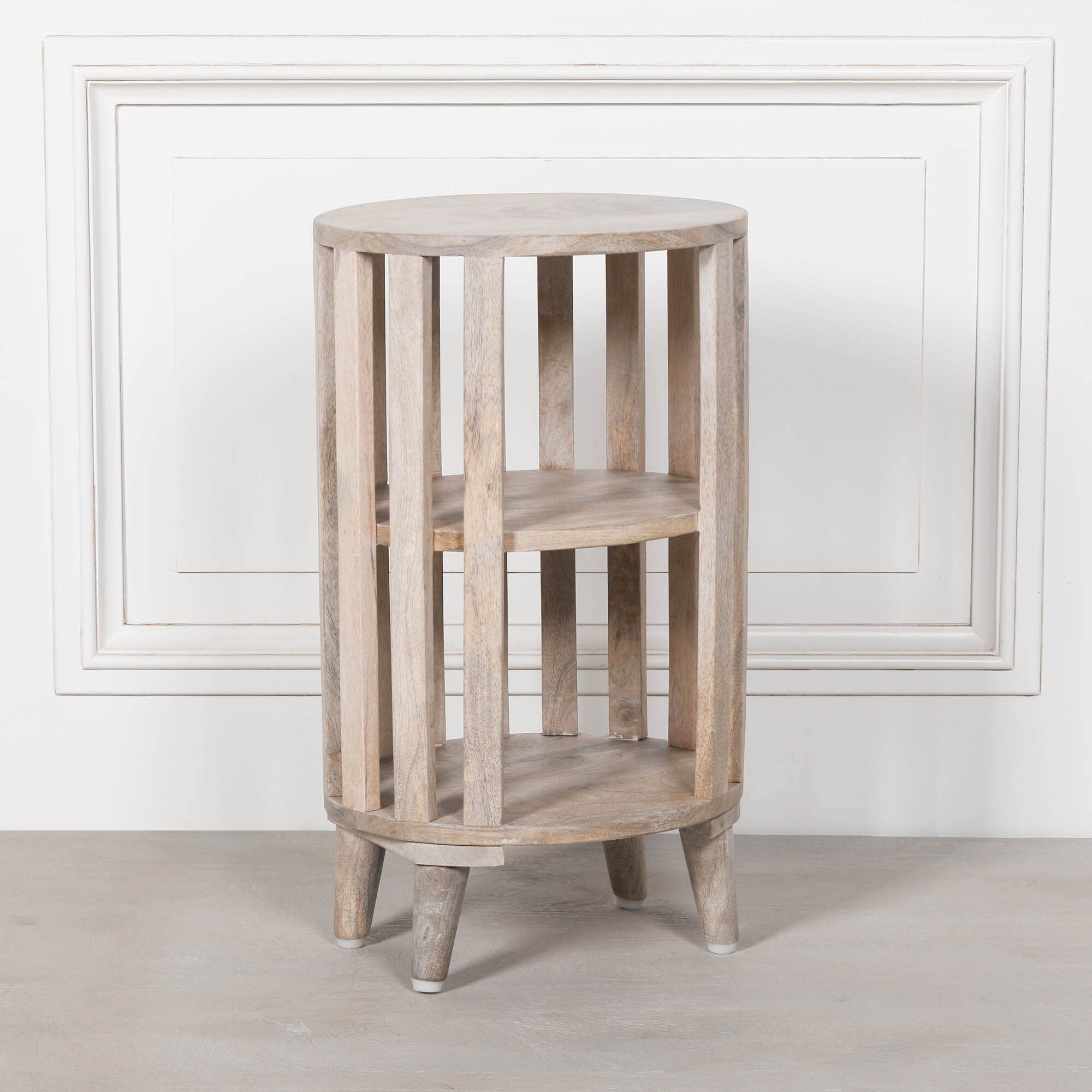 Blanchie Wooden Slated Bedside Table