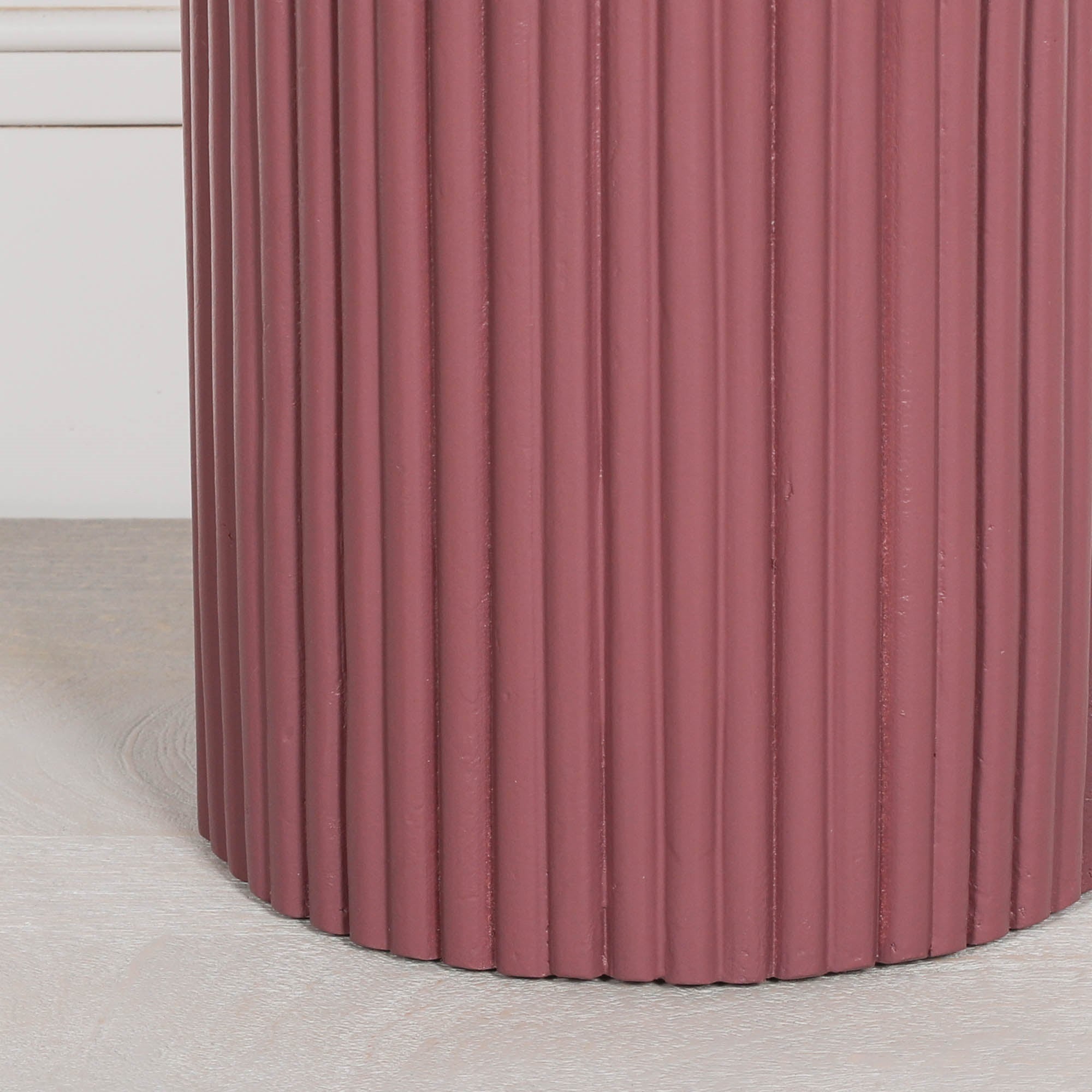 Bobbin Ribbed Damson Round Side Occasional Table