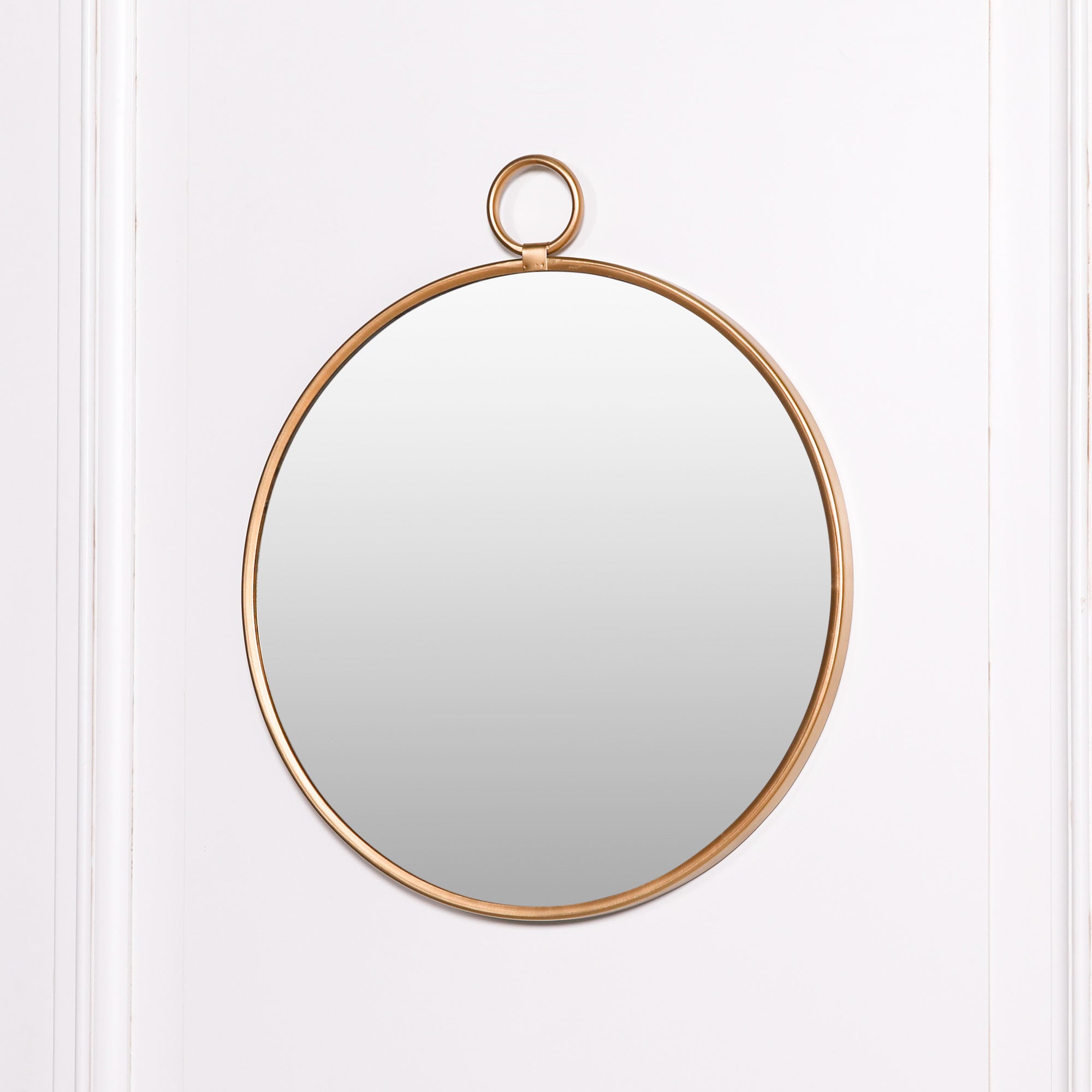 Gatsby Gold Round Hook Wall Mirror 50cm