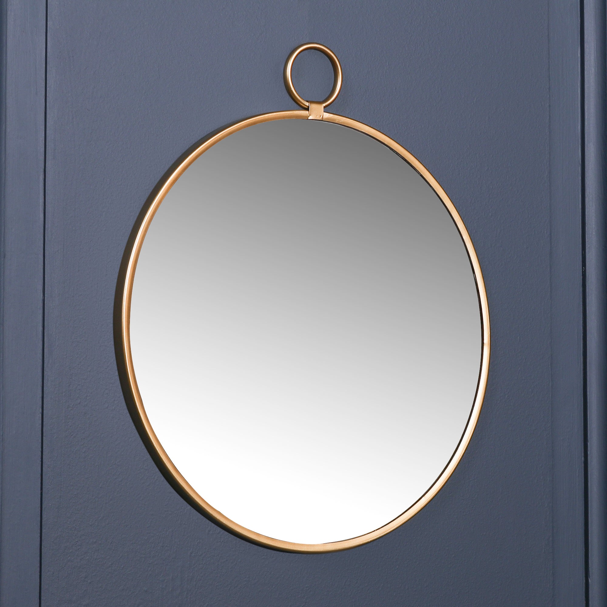 Gatsby Gold Round Hook Wall Mirror 50cm