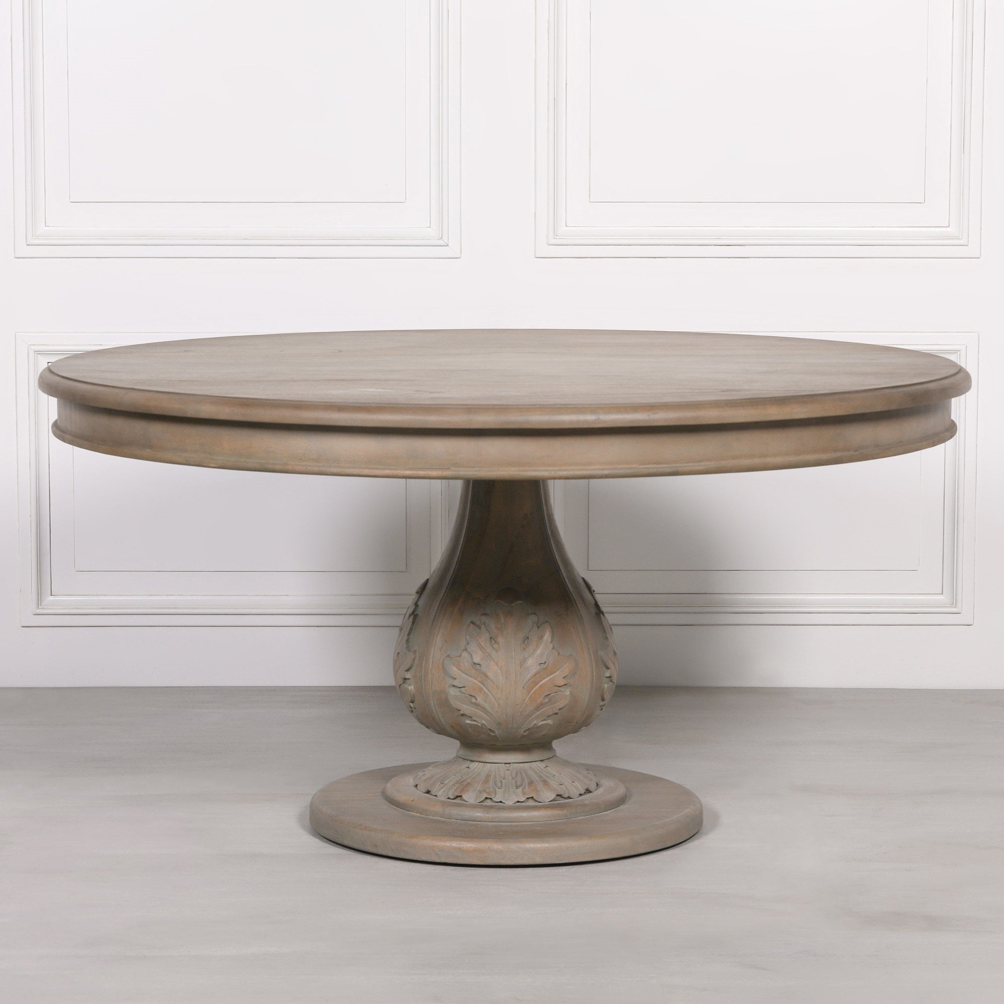 Maryport Rustic Washed 150cm Round Acorn 4 Seater Dining Table