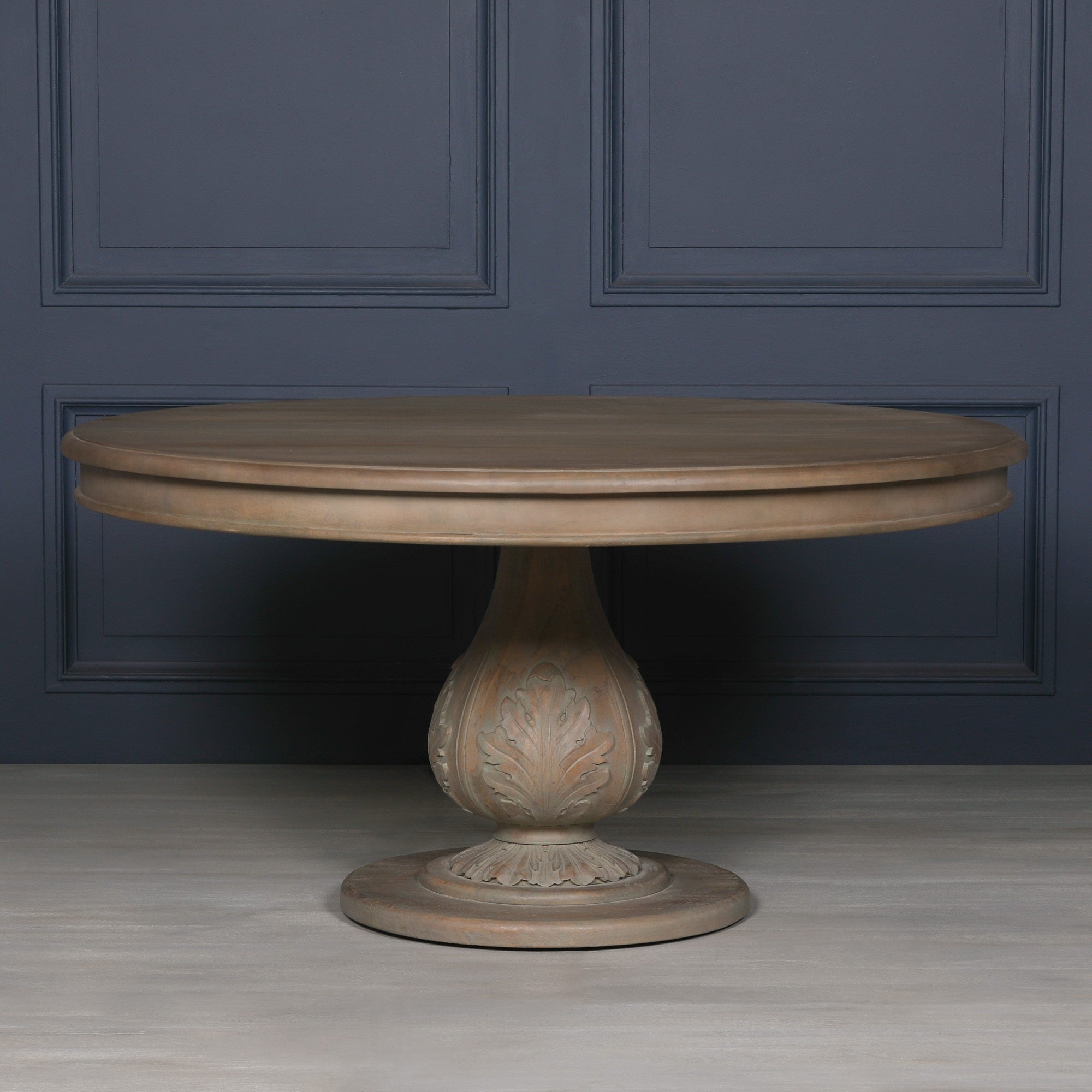 Maryport Rustic Washed 150cm Round Acorn 4 Seater Dining Table