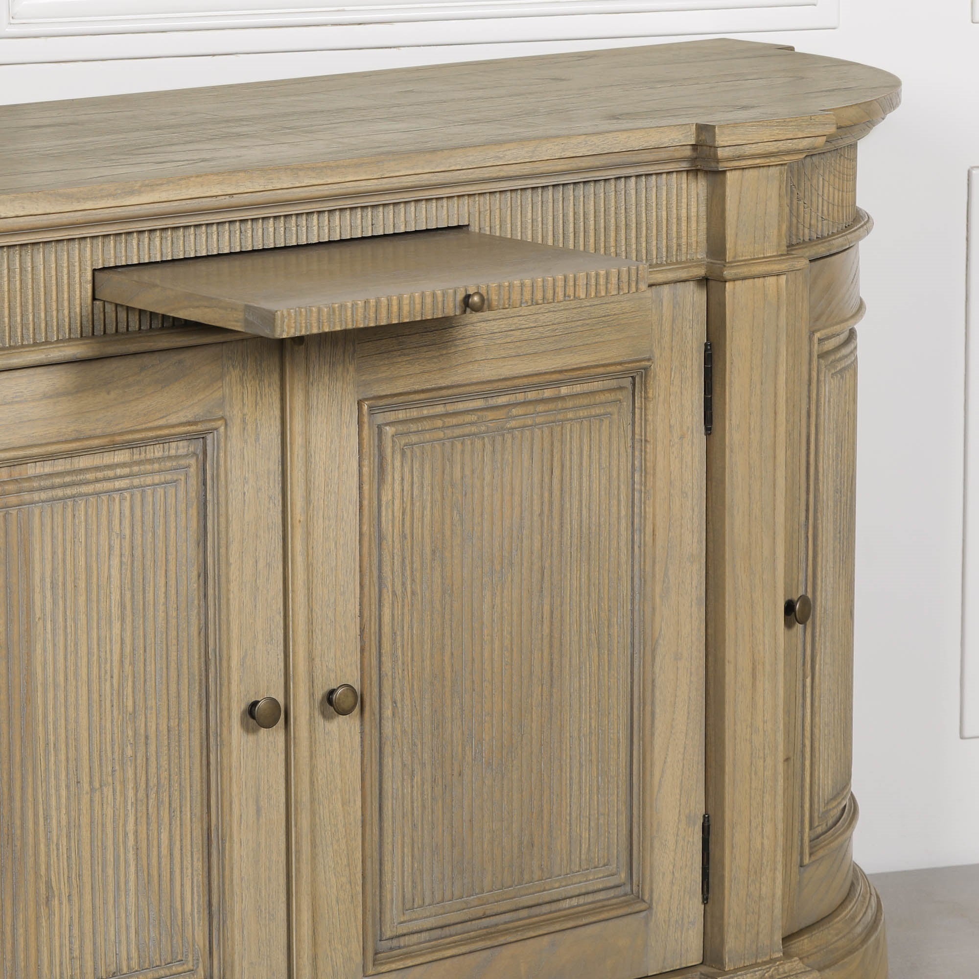 Rustic Wooden Fluted Buffet Sideboard