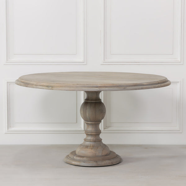Rustic Wooden Round Dining Table 147cm