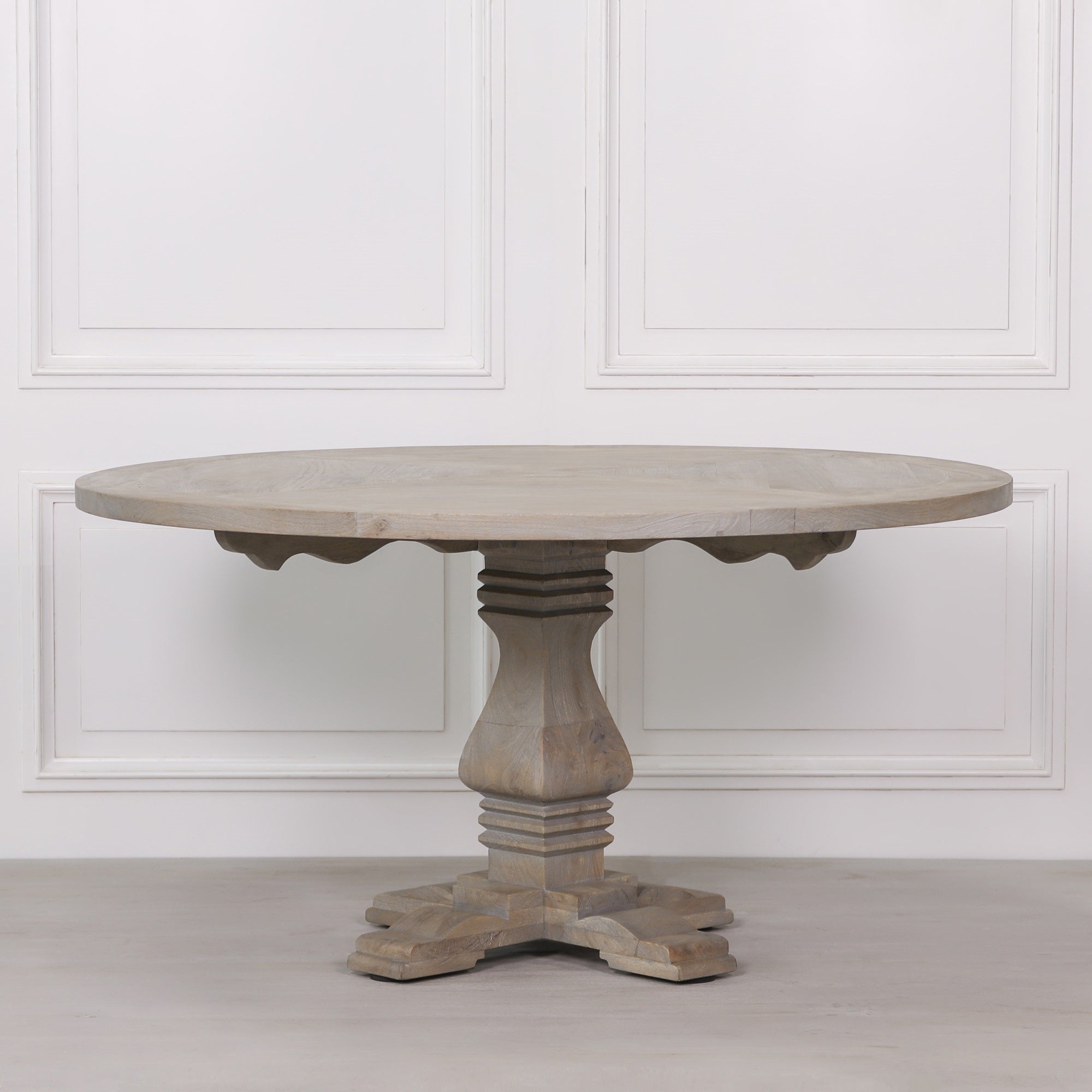 Oxenholme Rustic Wooden Round Pedestal Dining Table 151.5 cm