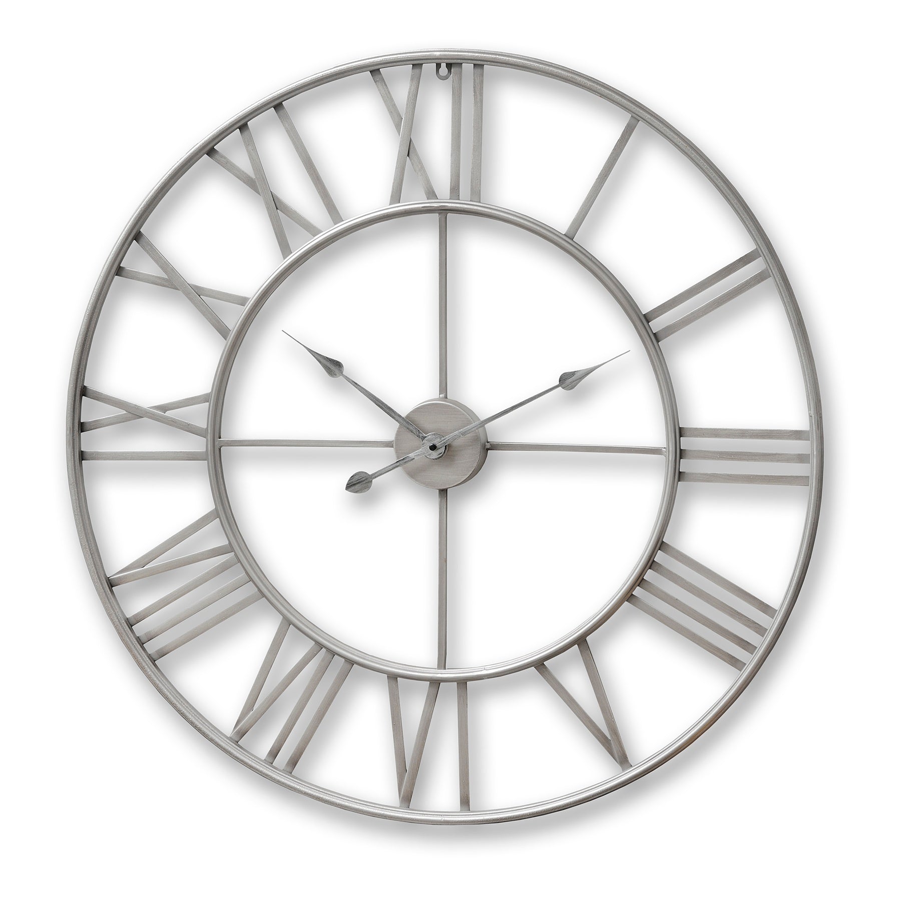 Large Silver Skeleton Wall Clock 80cm