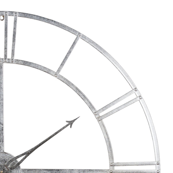 Large Silver Foil Skeleton Wall Clock 102CM