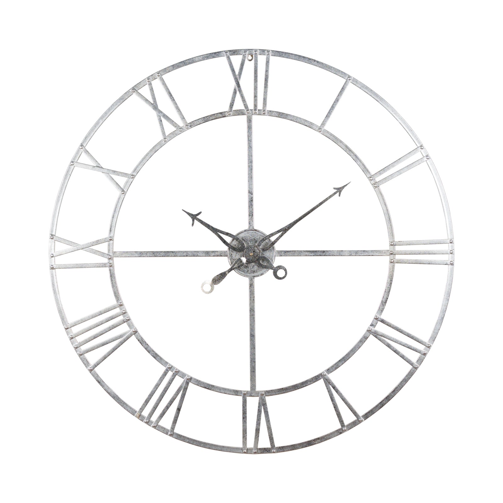 Large Silver Foil Skeleton Wall Clock 102CM