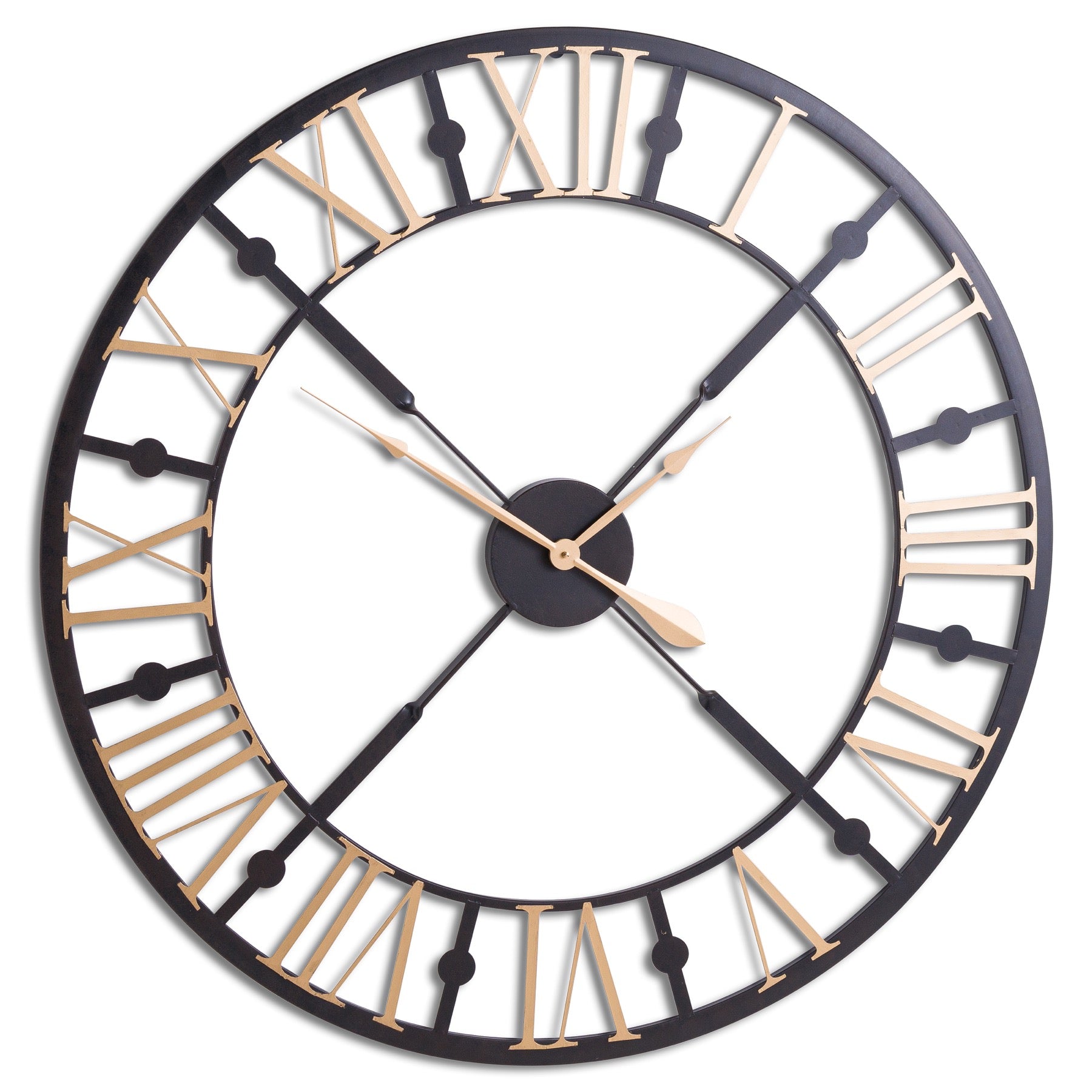 Black And Gold Skeleton Clock 95CM