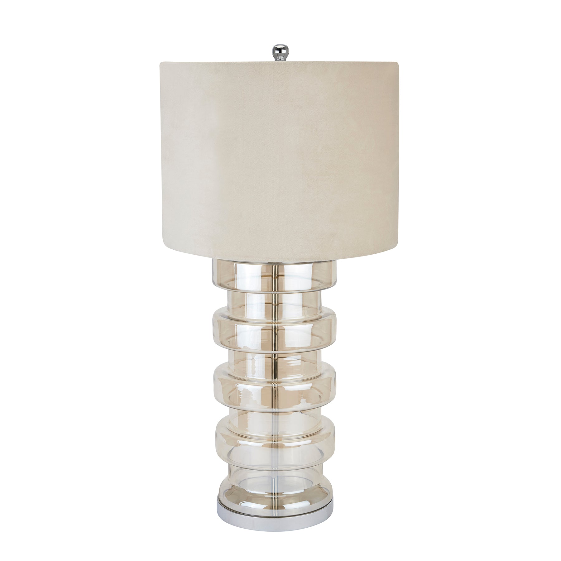 Adonis Metallic Glass Lamp With Velvet Shade