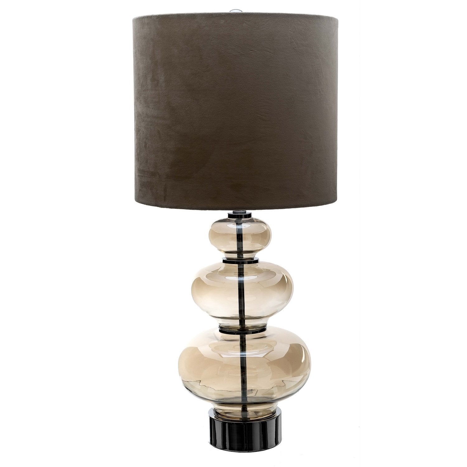 Ambassador Metallic Glass Lamp With Velvet Shade