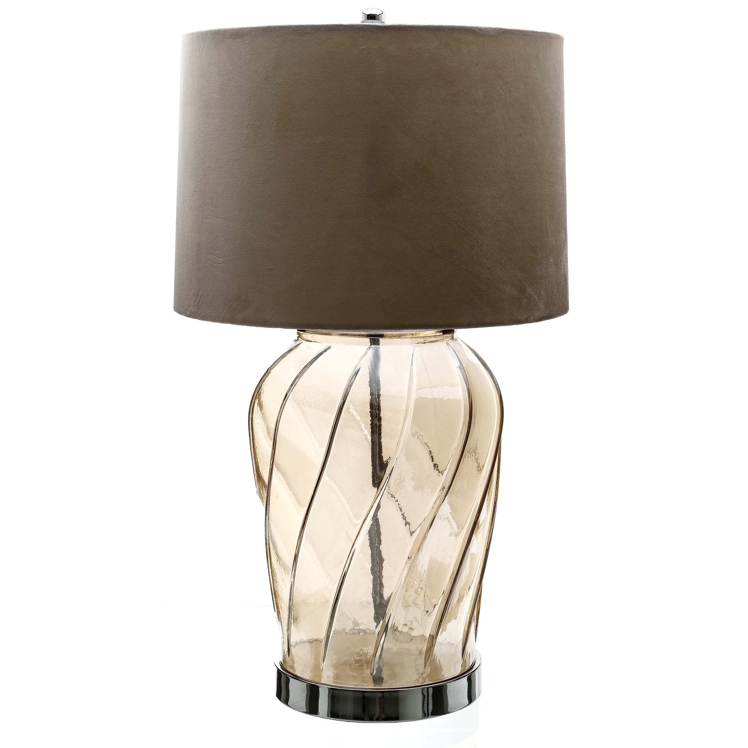 Ambassador Metallic Glass Lamp With Velvet Shade