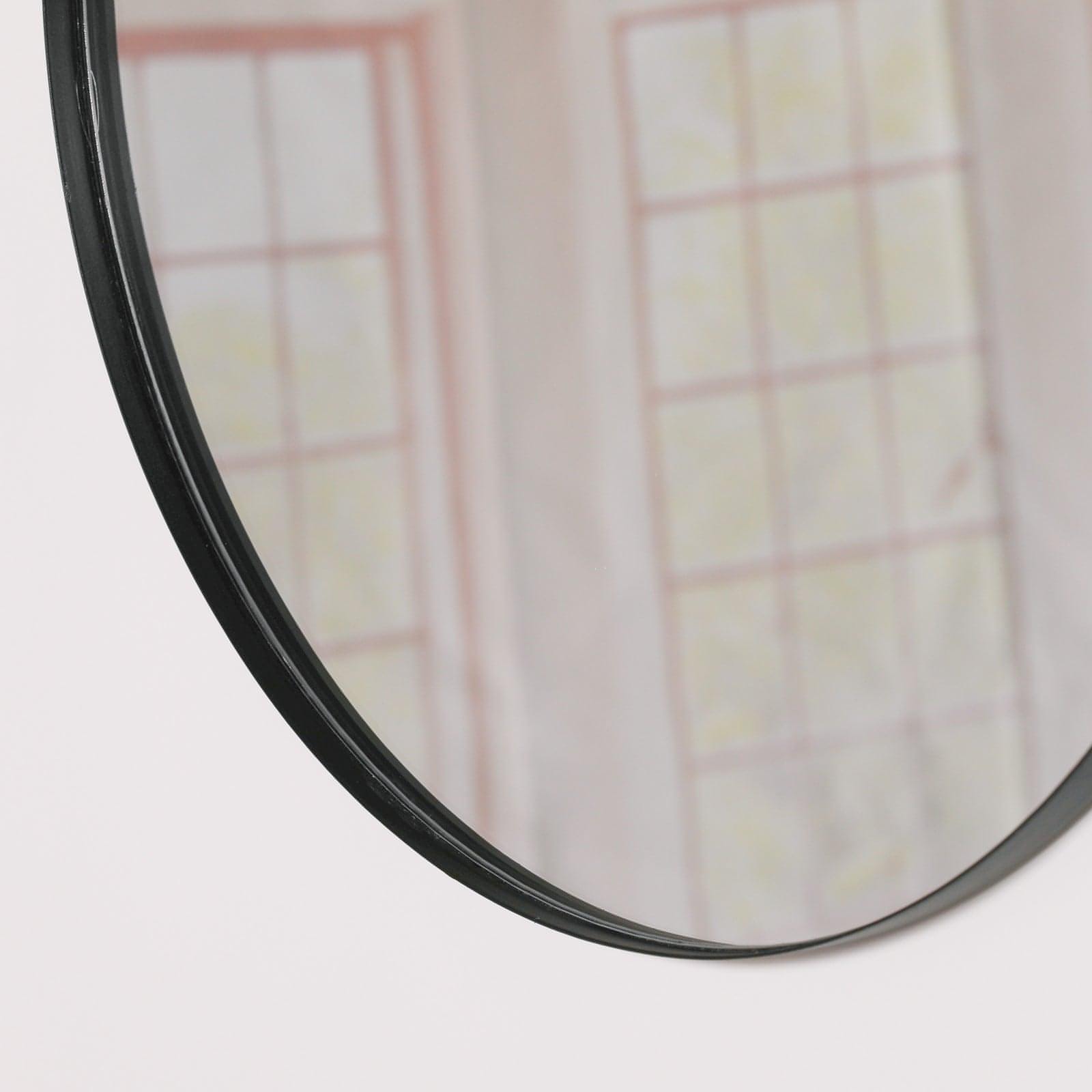 50cm Black Round Wall Mirror - House of Altair