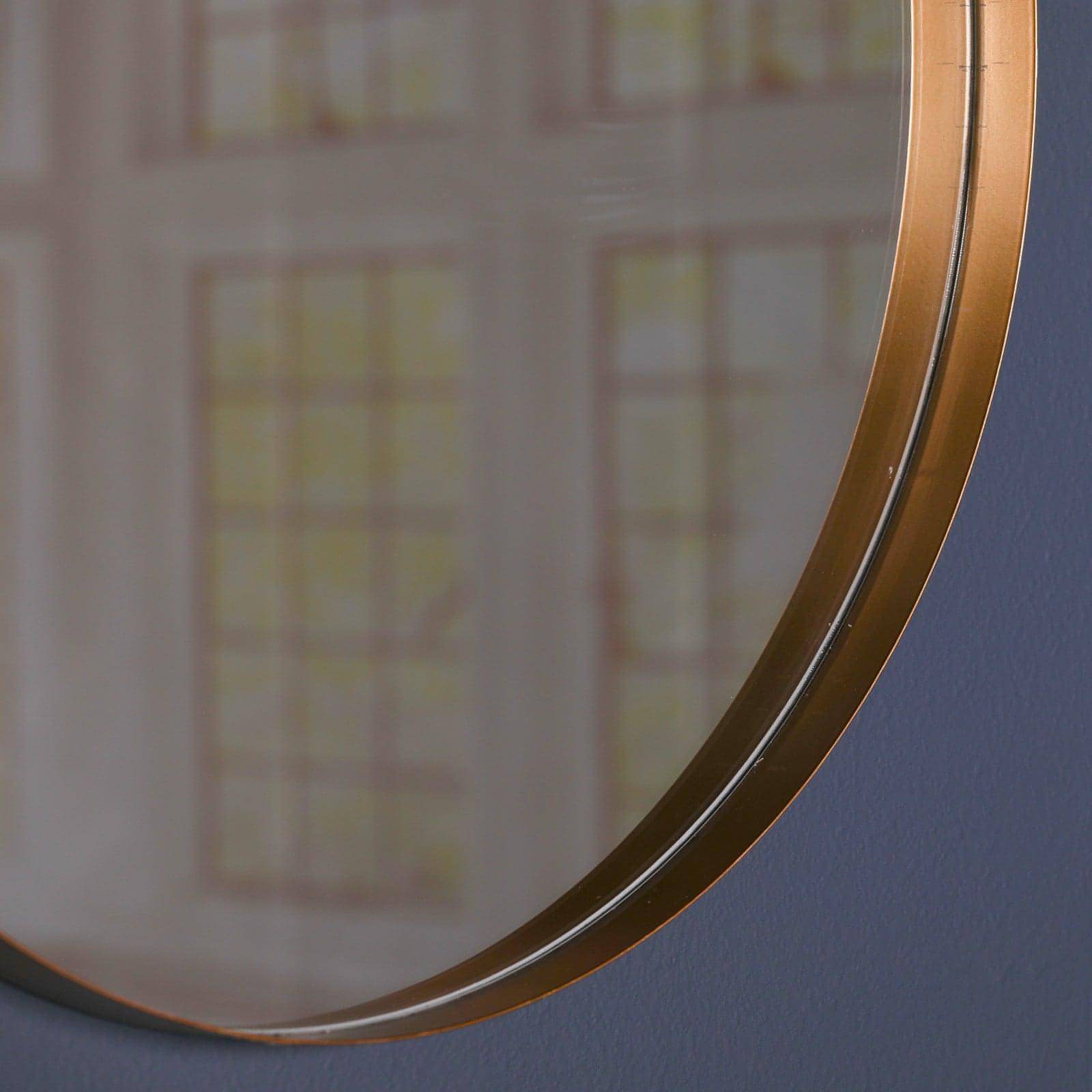 50cm Gold Round Wall Mirror - House of Altair