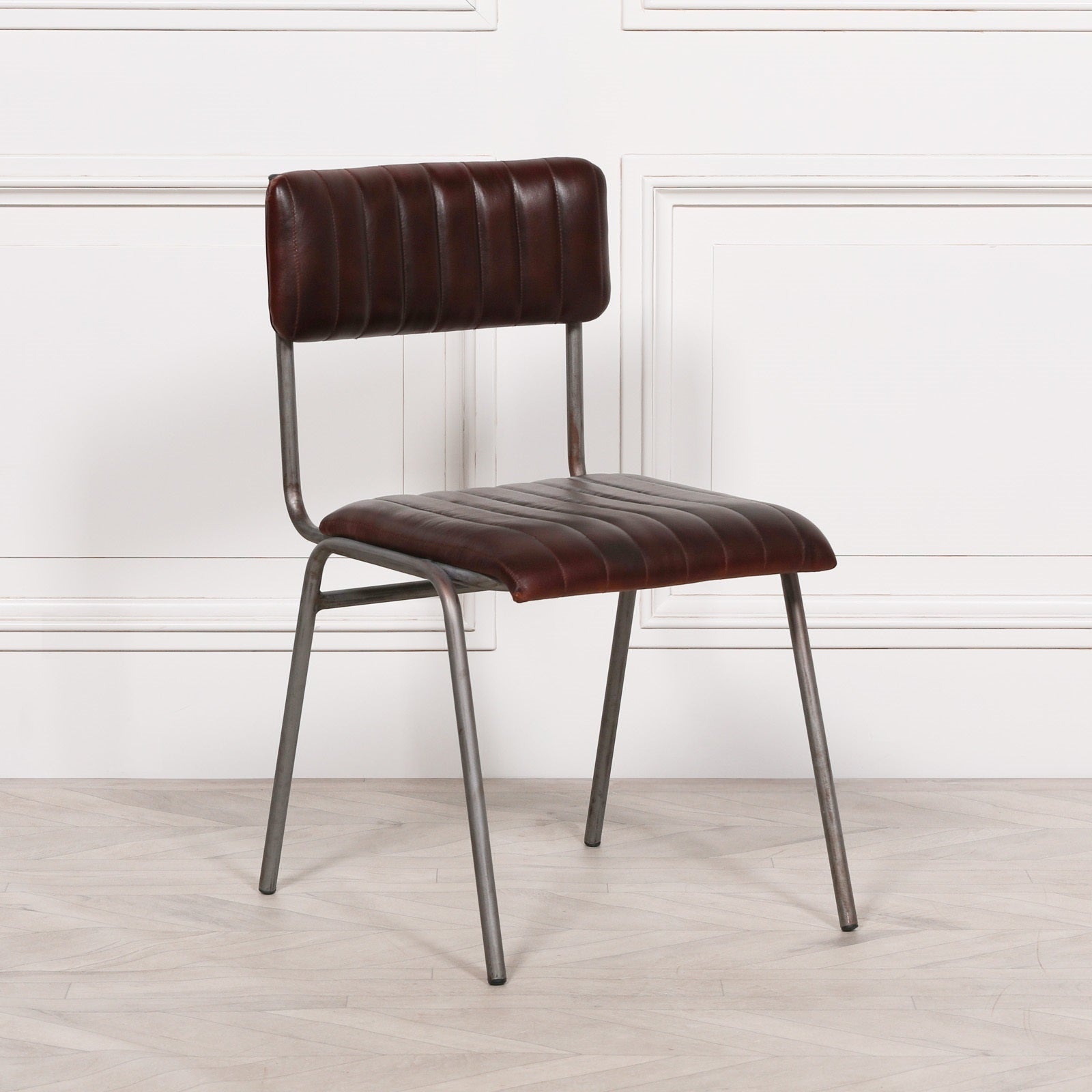 Leather Industrial Dining Chair