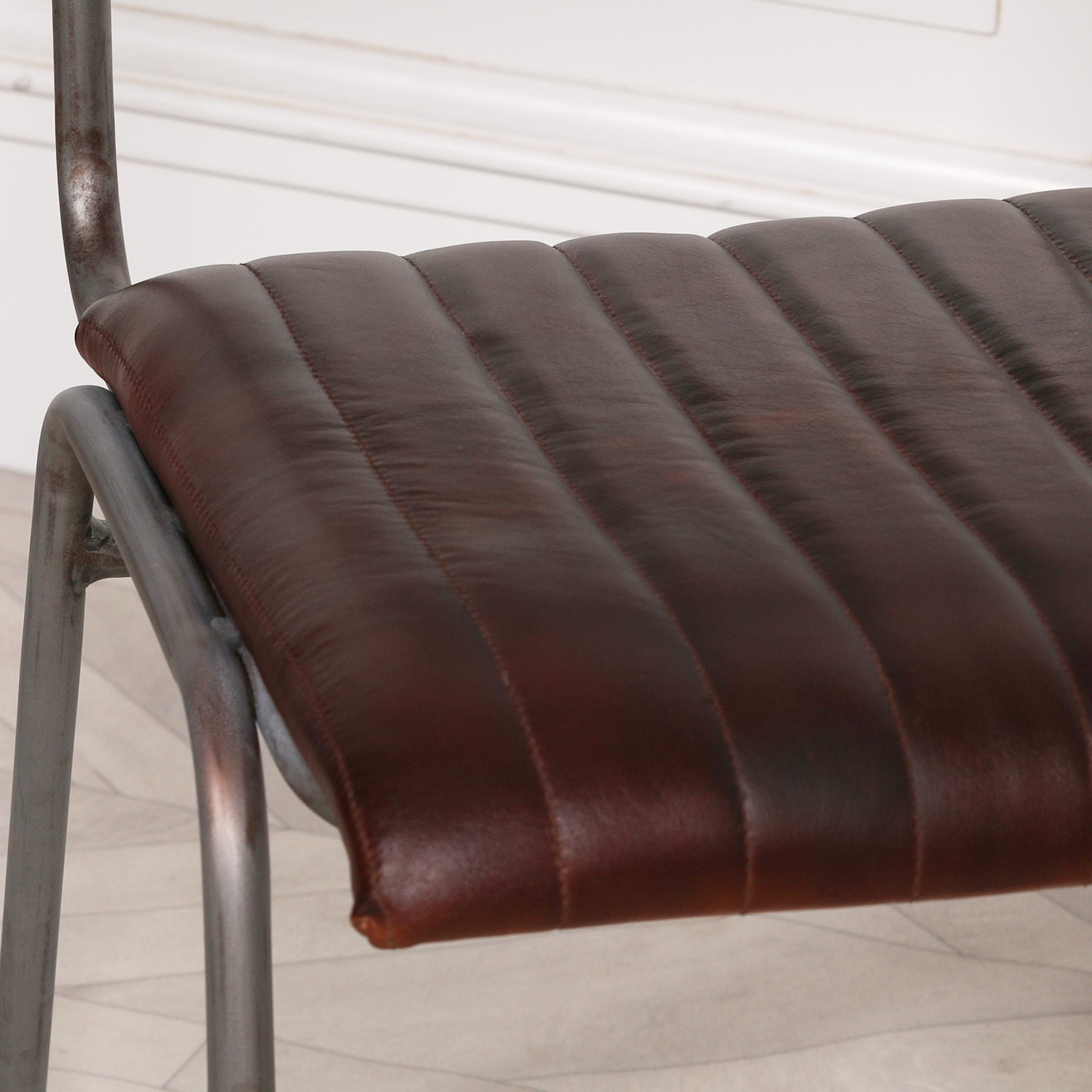 Leather Industrial Dining Chair