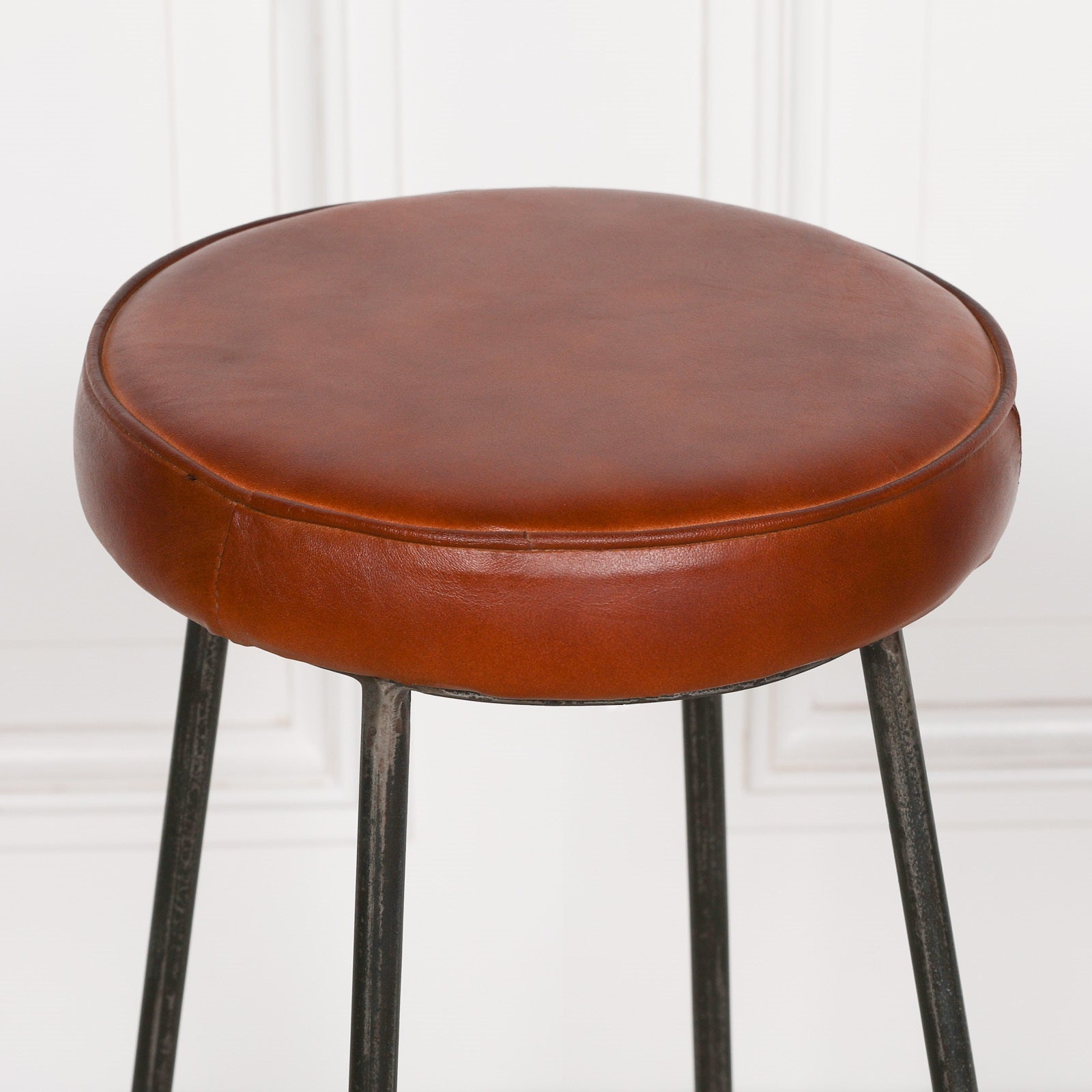 Leather Industrial Bar Stool