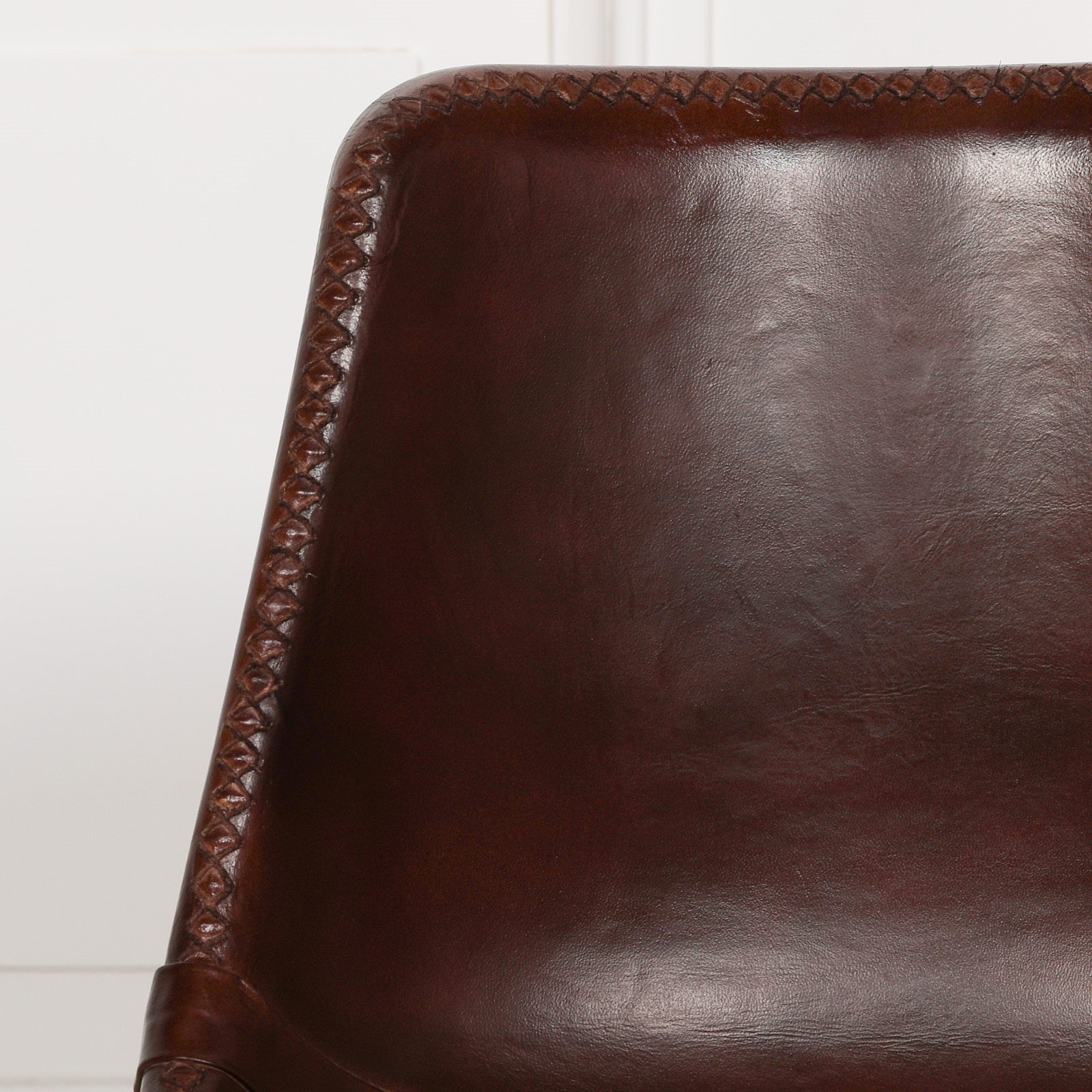 Leather Industrial Saddle Style Dining Chair