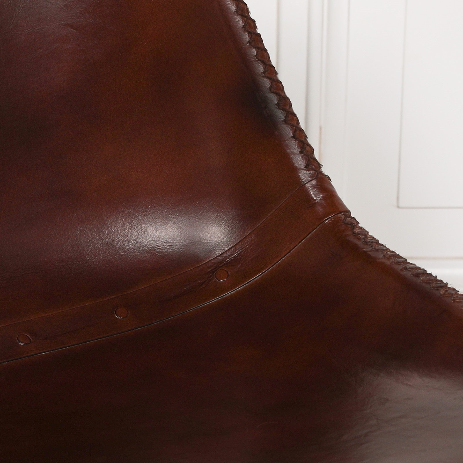 Leather Industrial Saddle Style Dining Chair