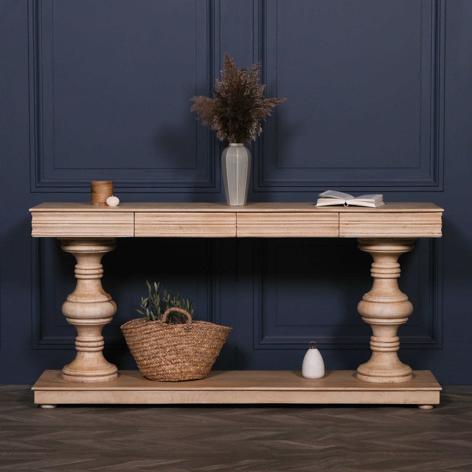 Windsor Wooden Console Table with Drawers 180cm