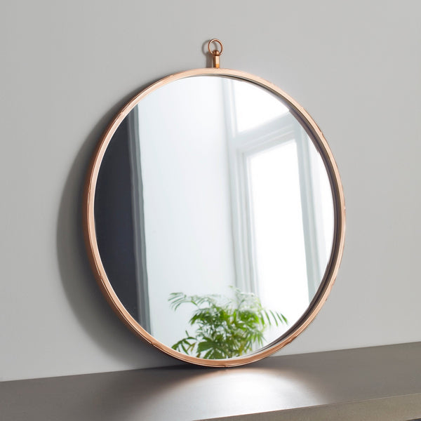 Pink Copper Round Mirror 50 x 55 cm