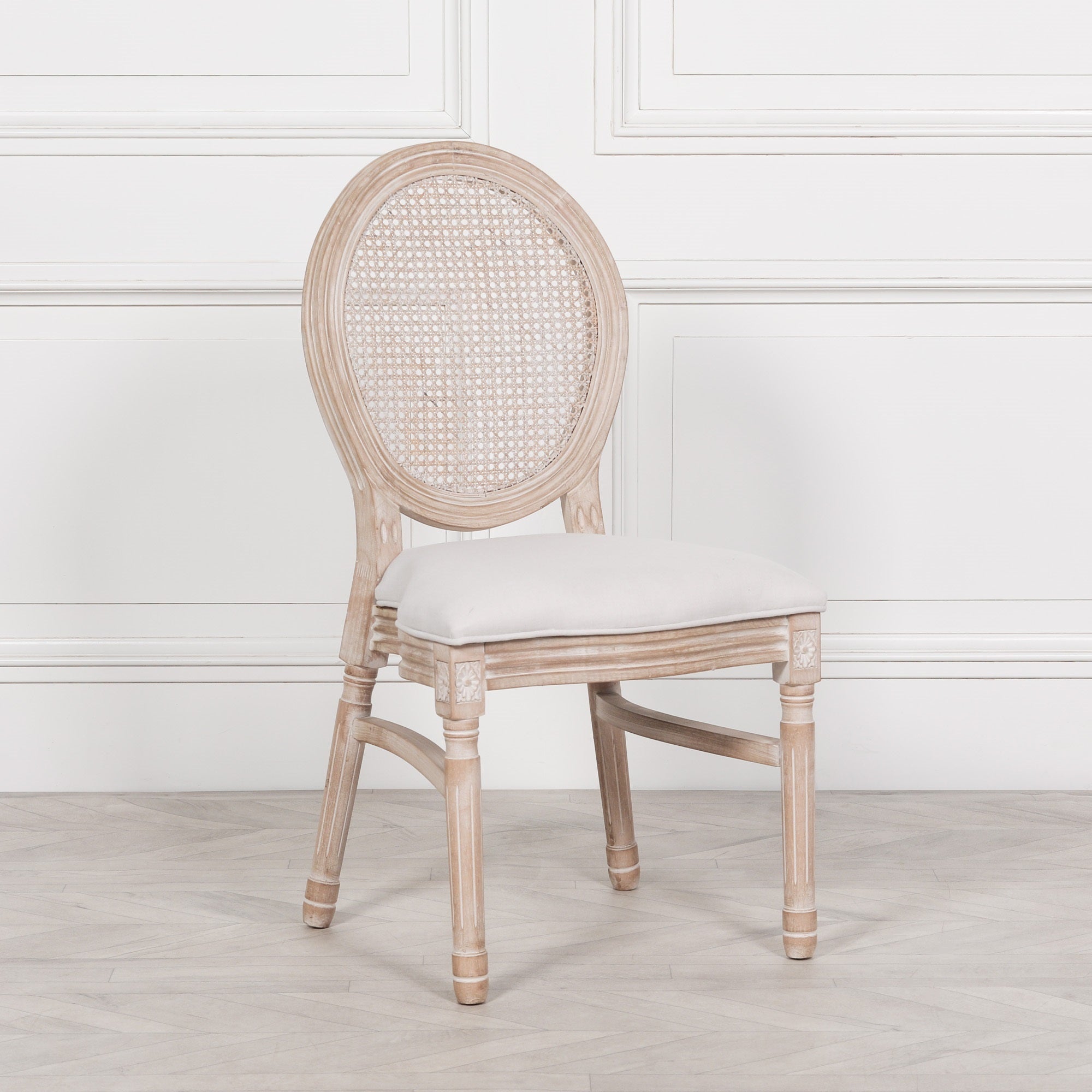 Light Wooden Louisiana Upholstered Dining Chair