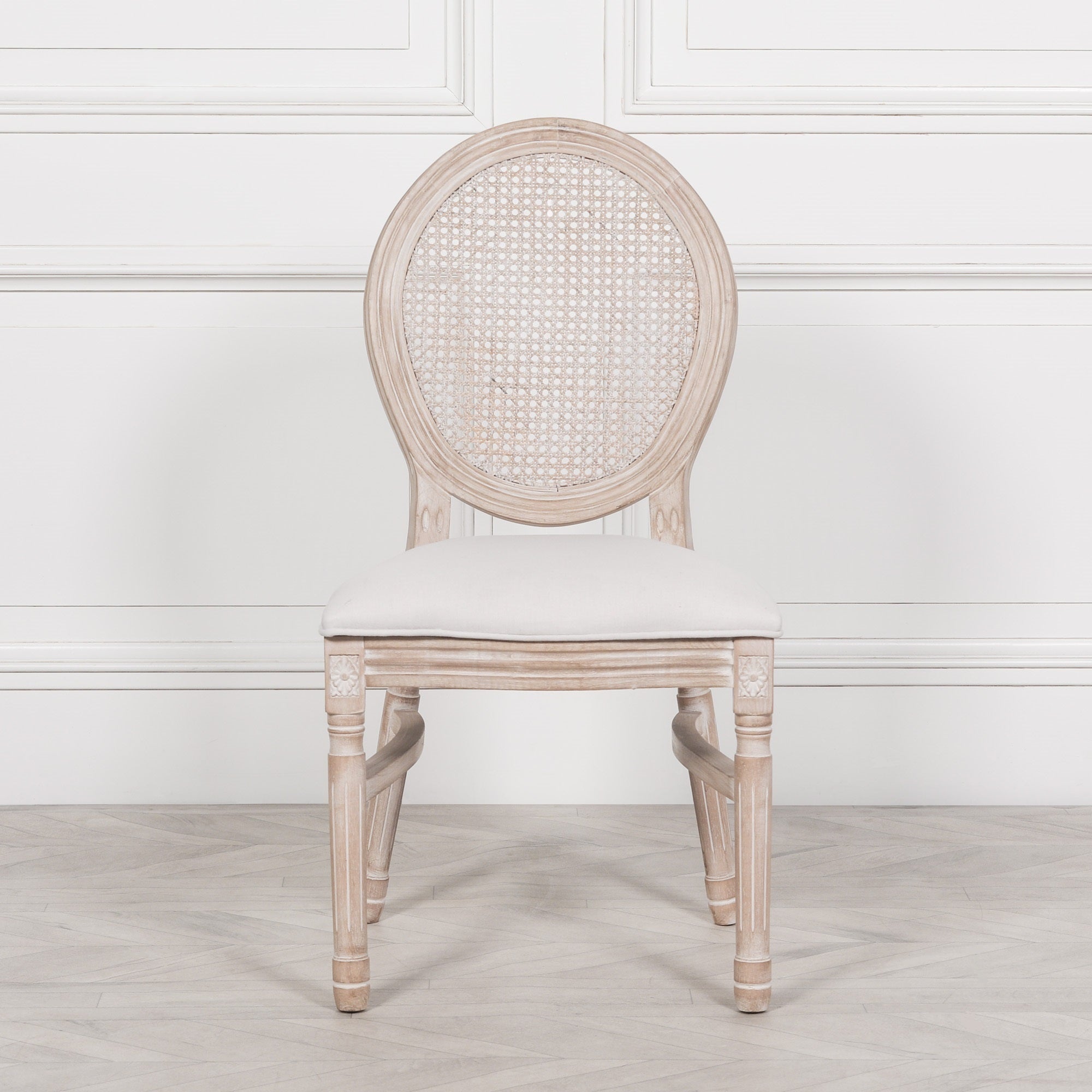 Light Wooden Louisiana Upholstered Dining Chair