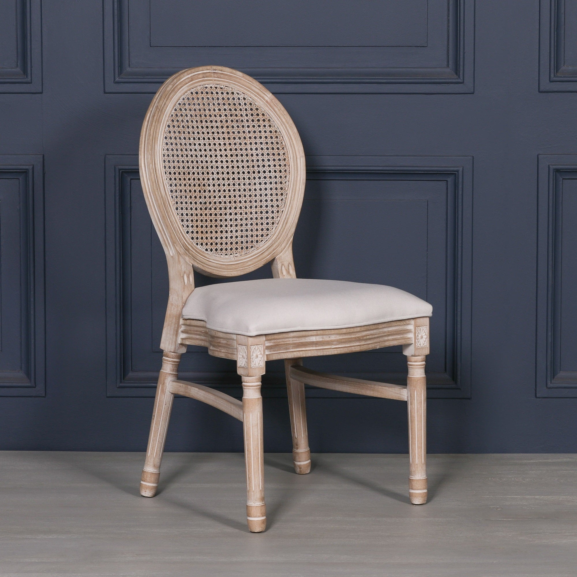 Light Wooden Louisiana Upholstered Dining Chair