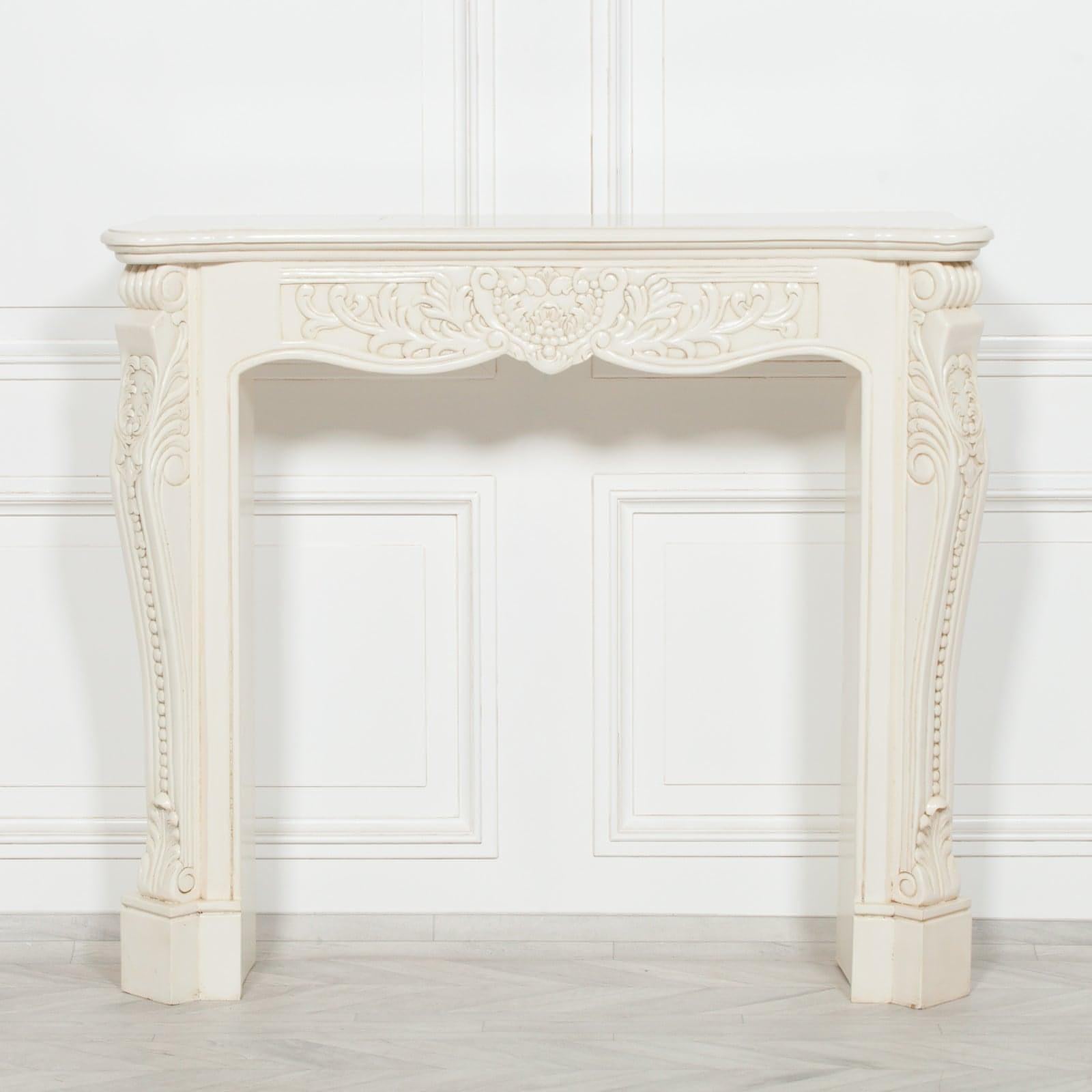 Aged Ivory Carved Fire Surround - House of Altair