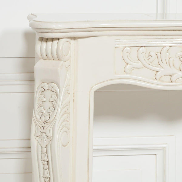 Aged Ivory Carved Fire Surround - House of Altair