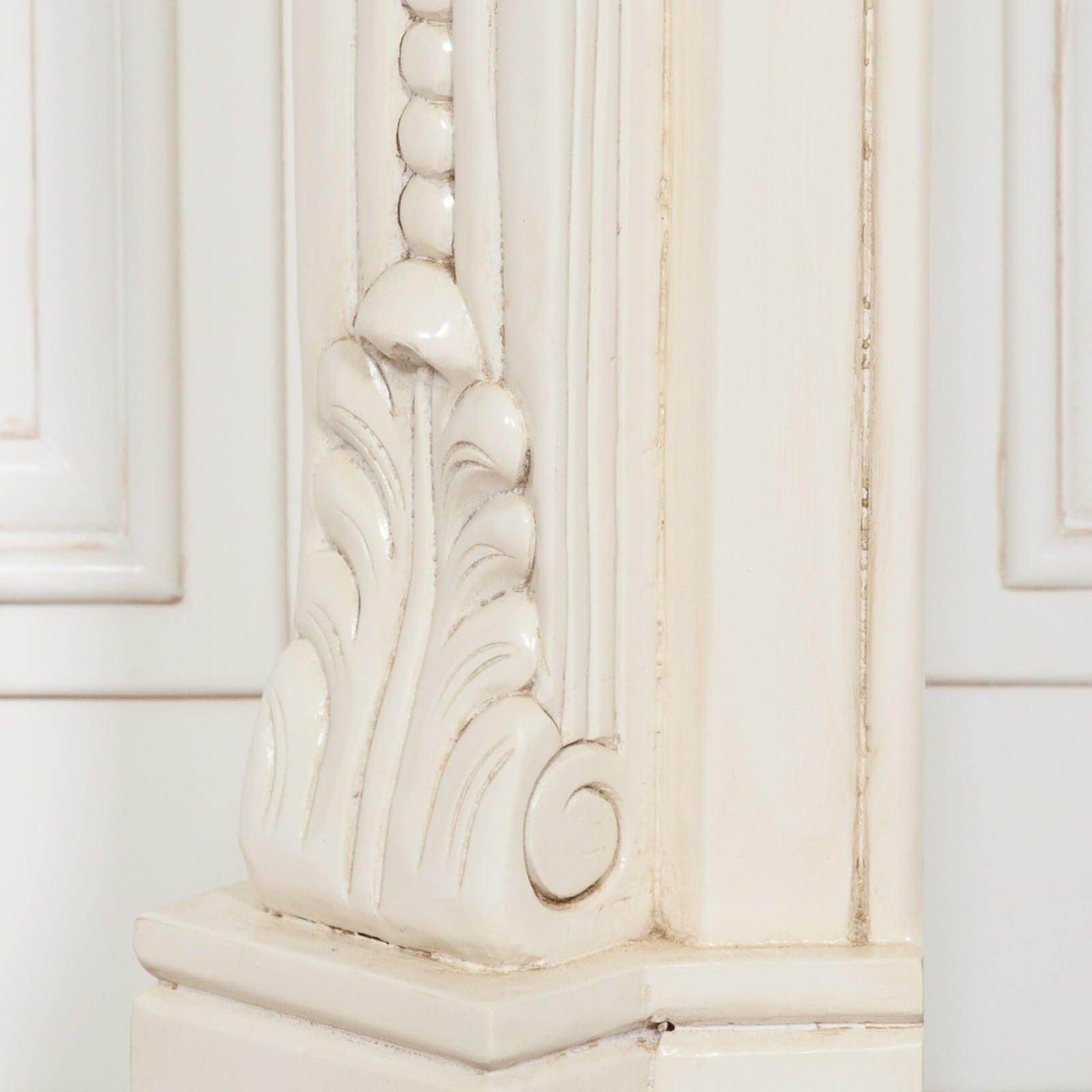 Aged Ivory Carved Fire Surround - House of Altair