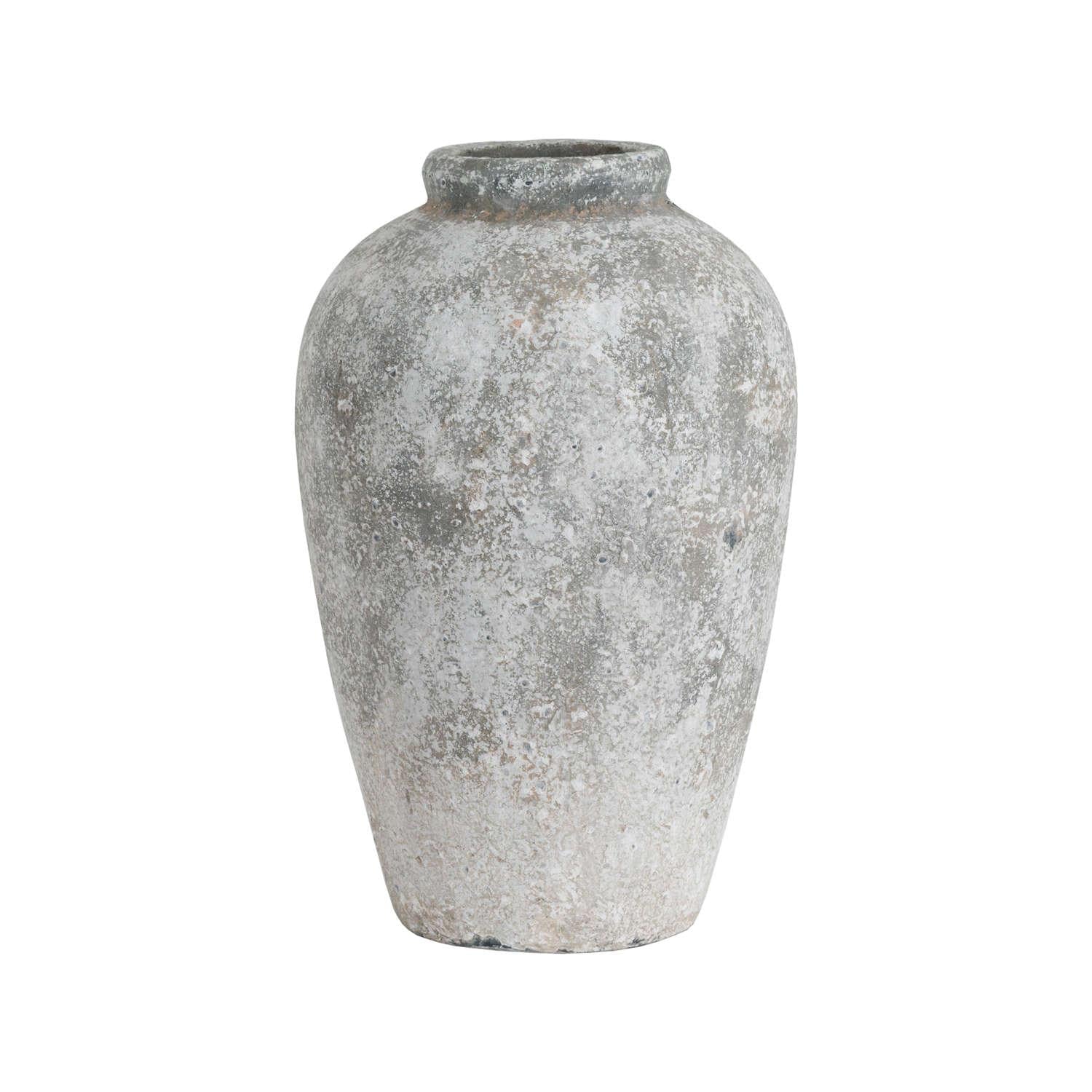 Aged Stone Tall Ceramic Vase - House of Altair