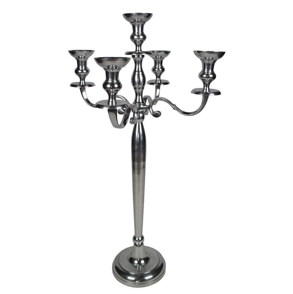 Aluminium Polished 80cm Candelabra - House of Altair