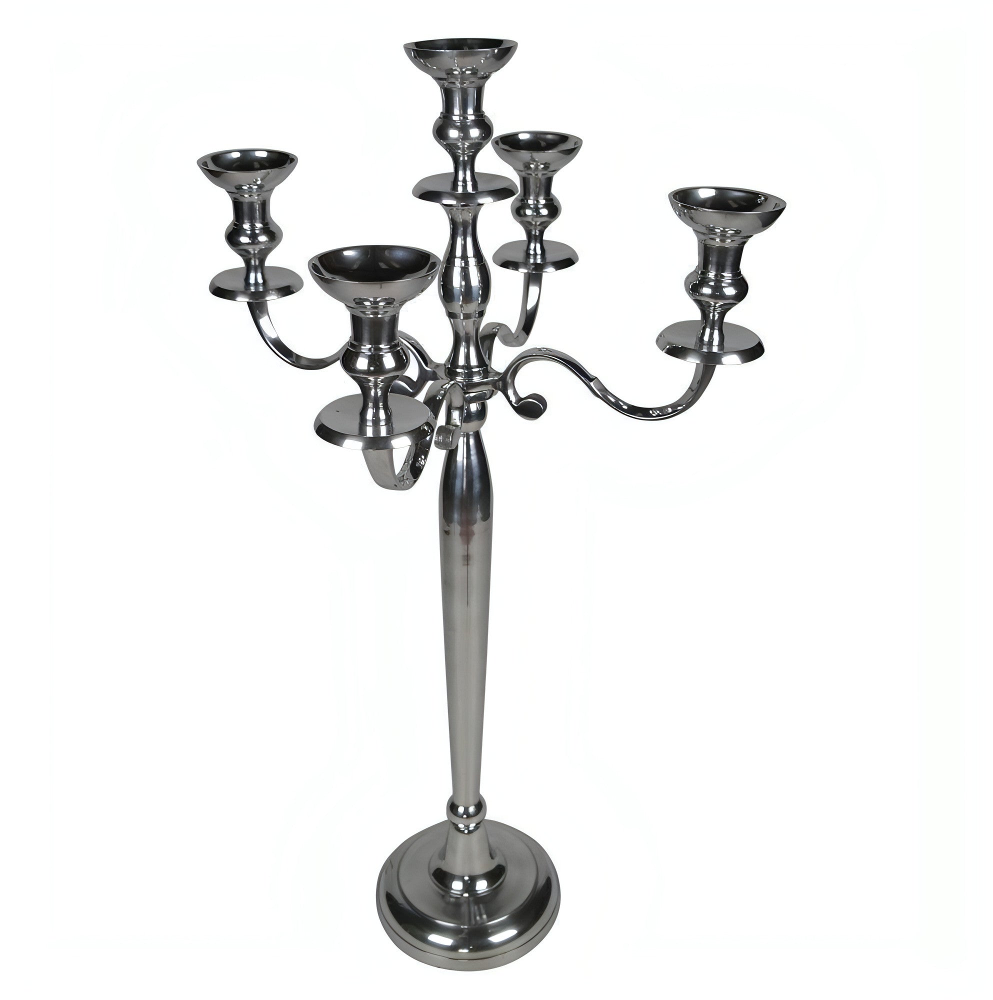 Aluminium Polished 80cm Candelabra - House of Altair