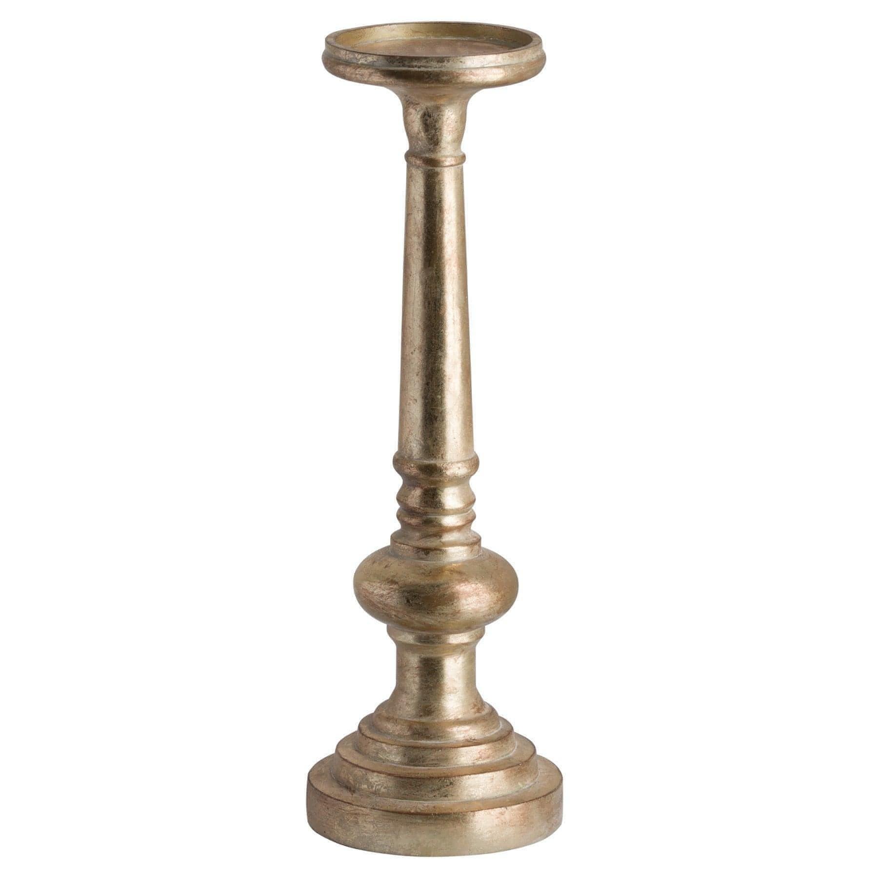 Antique Brass Effect Tall Candle Holder - House of Altair