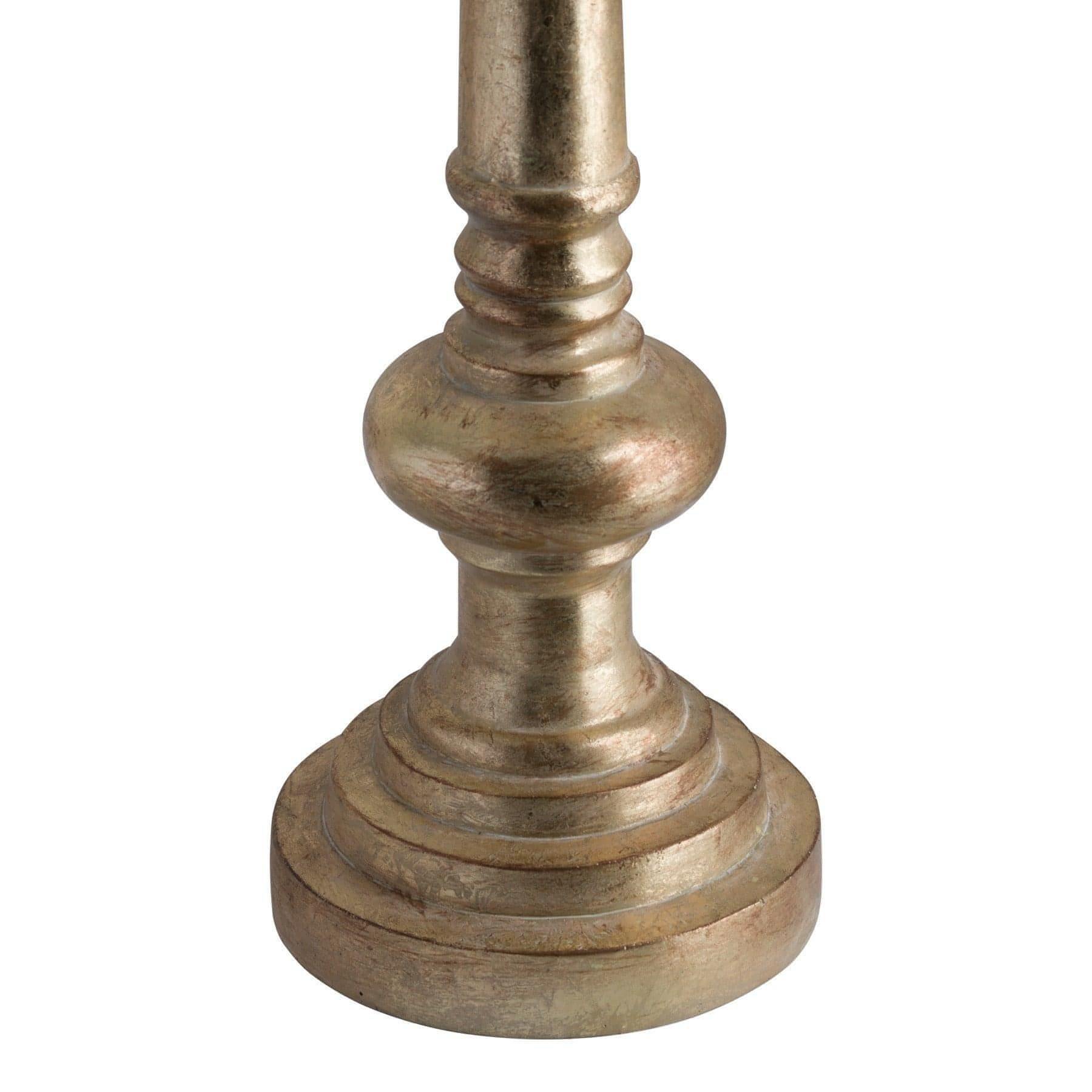 Antique Brass Effect Tall Candle Holder - House of Altair